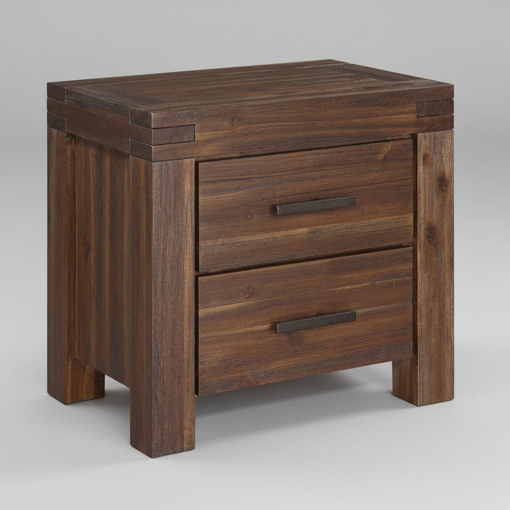 Modus Meadow Two Drawer Solid Wood Nightstand in Brick Brown 8 FFE-1474 - Thumbnail 2