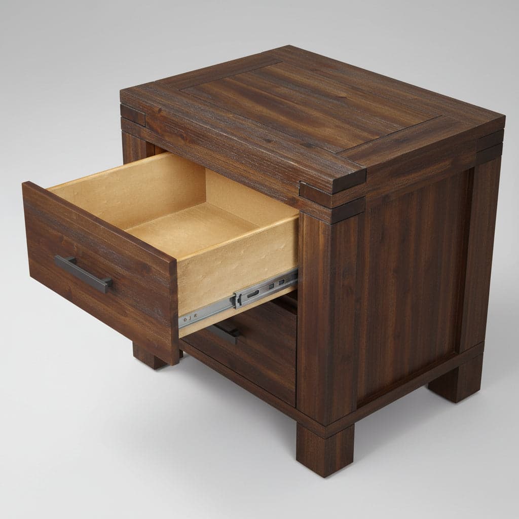 Modus Meadow Two Drawer Solid Wood Nightstand in Brick Brown 8 FFE-1474 - Thumbnail 5