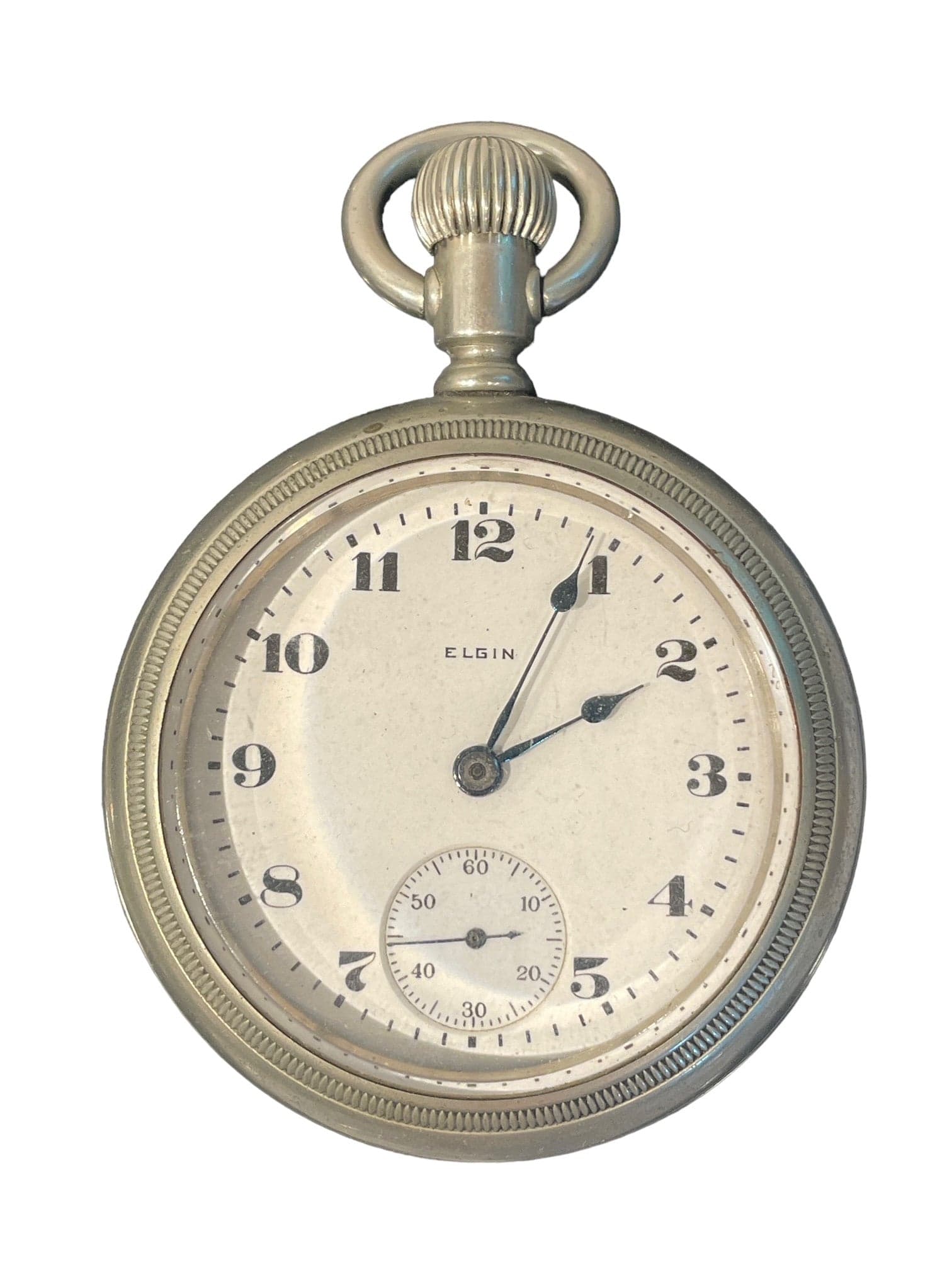 Silverode 1921 Railroad Elgin Stainless Steel Pocket Watch HH191-2 - Thumbnail 3