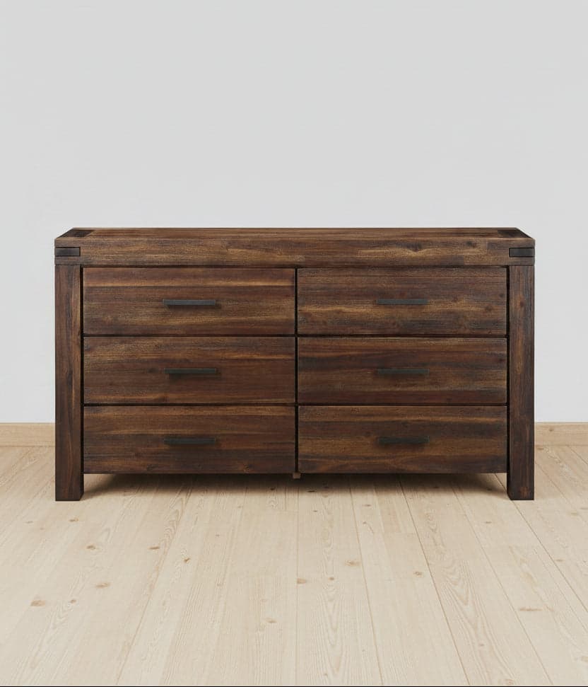 Modus Meadow Six Drawer Solid Wood Dresser in Brick Brown 2 FFE-1496 - Thumbnail 2