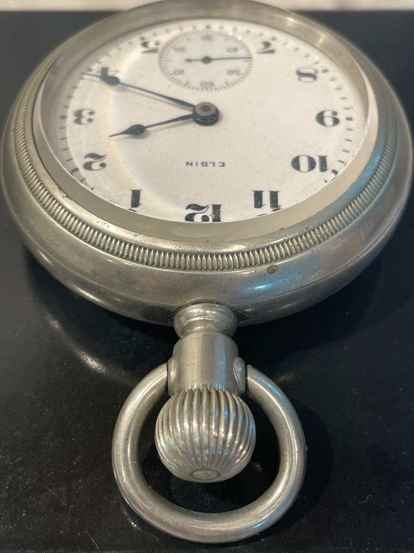 Silverode 1921 Railroad Elgin Stainless Steel Pocket Watch HH191-2 - Thumbnail 10