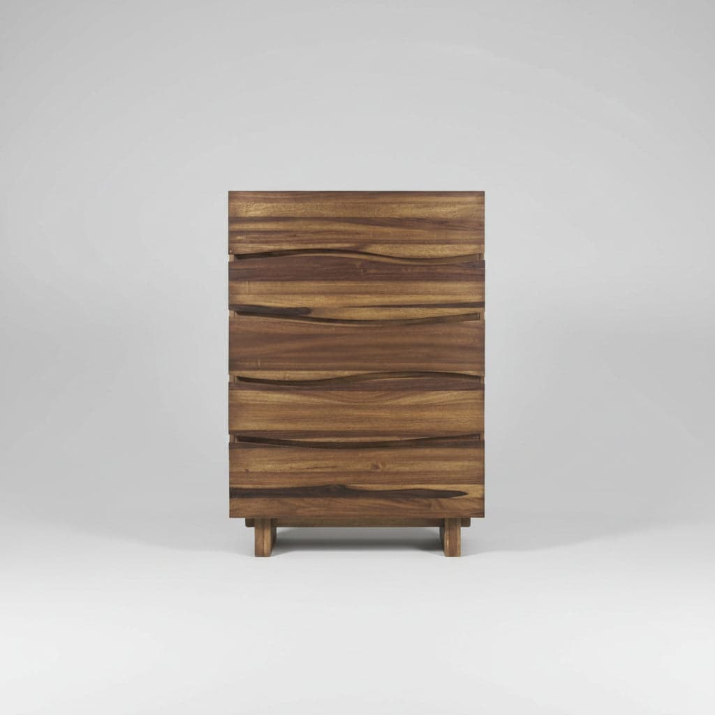 Modus Ocean Five Drawer Solid Wood Dresser Chest in Natural Sengon FFE-1483 - Thumbnail 2