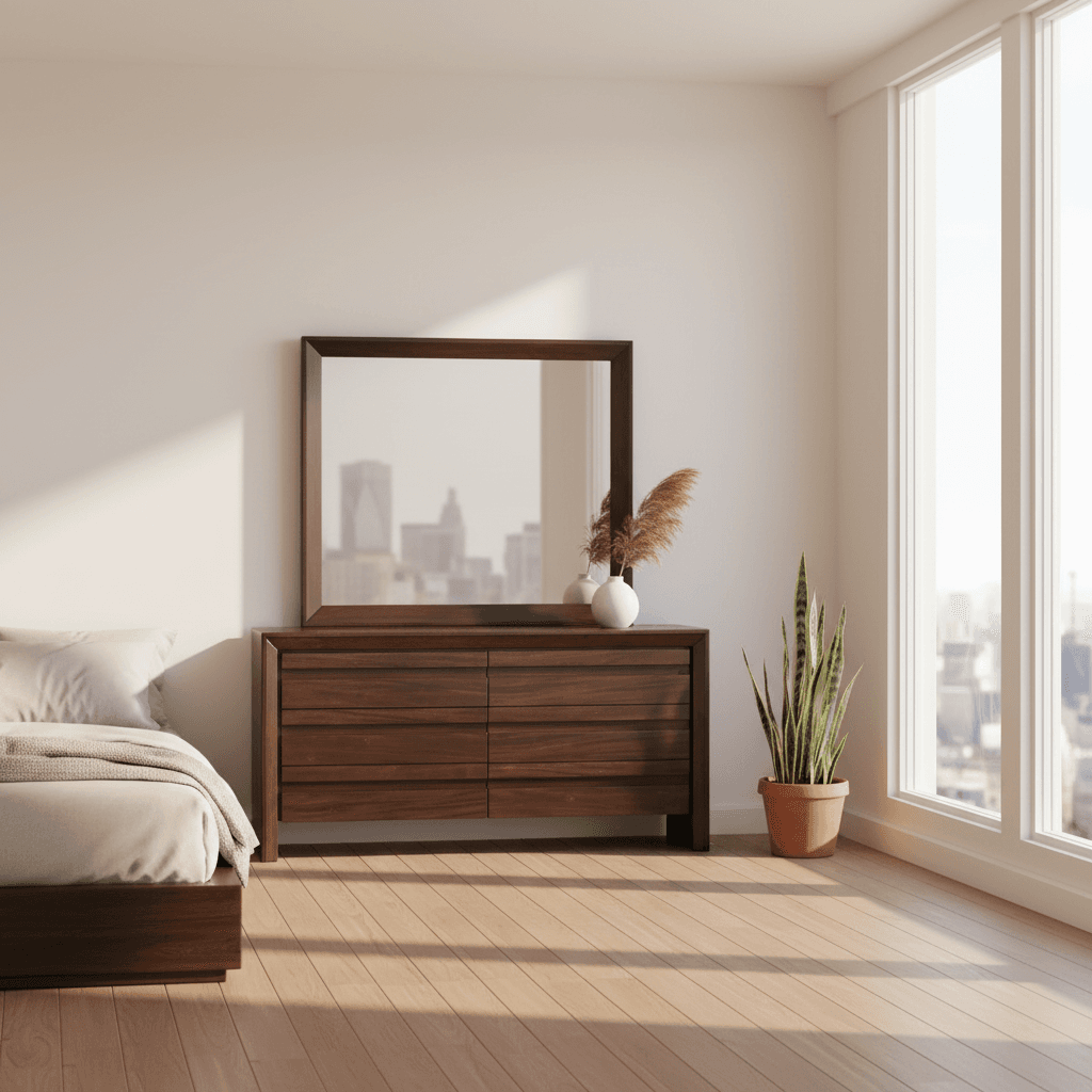 Modus Element Dresser Chest & Mirror in Chocolate Brown 9 FFE-1485