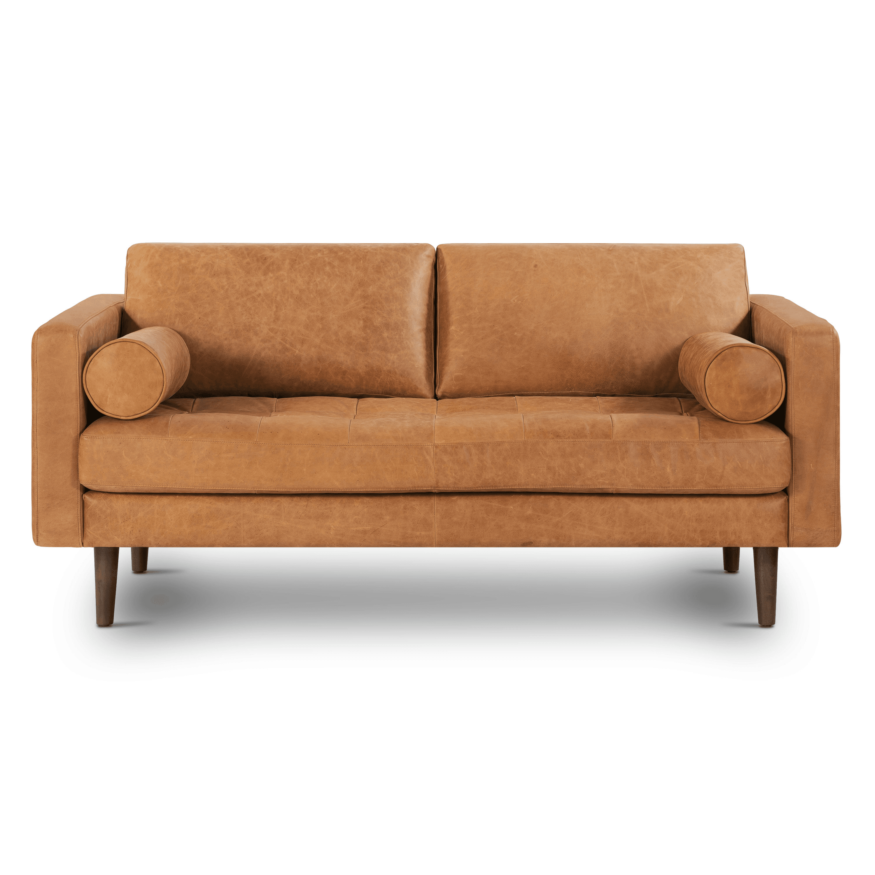 Poly & Bark Napa 72 Apartment Cognac Tan Brown Sofa Couch FFE-1460 - Thumbnail 2
