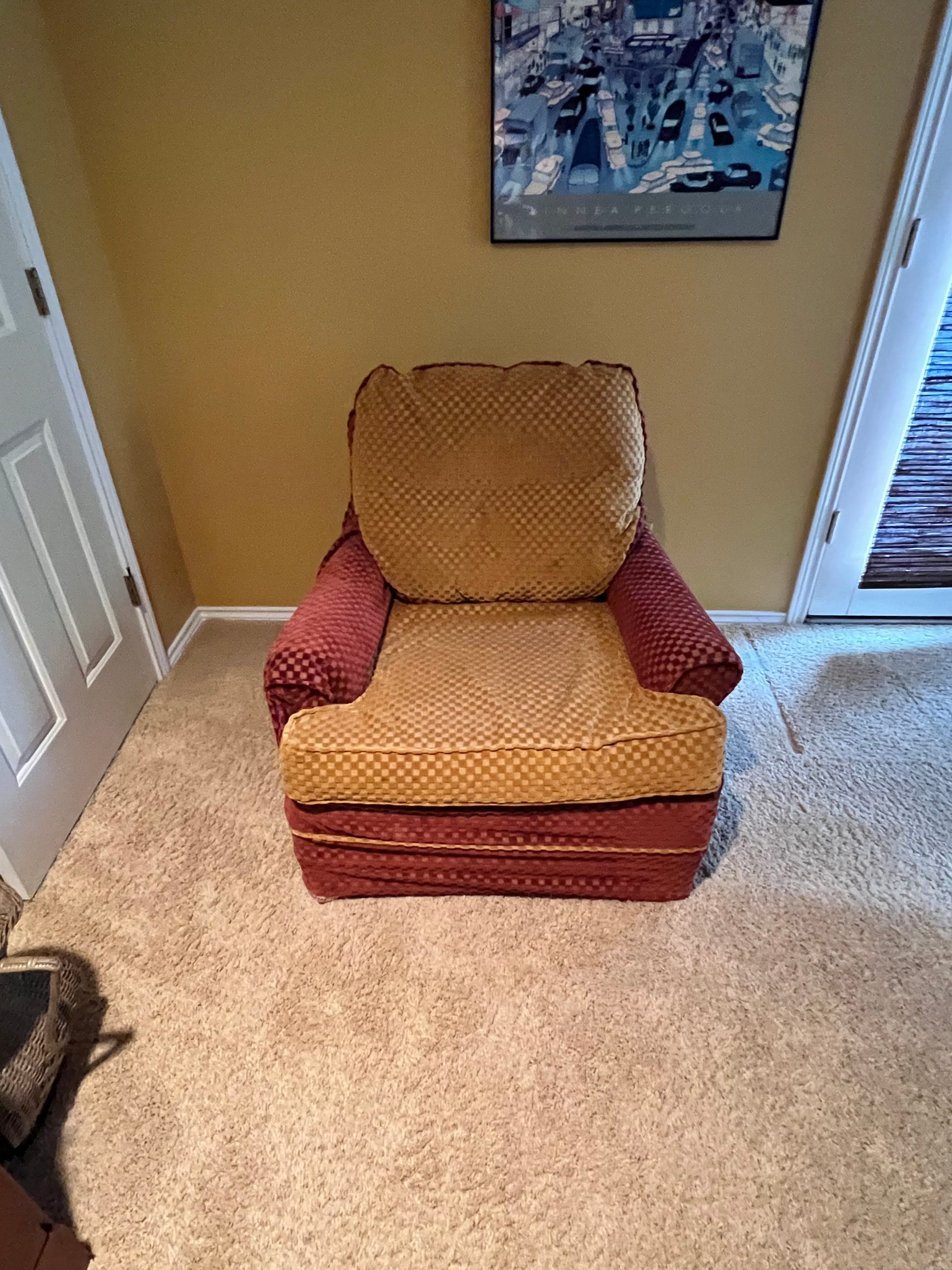 2 Woodmark Originals Mid Century Slip Covered Maroon Lounge Chairs PD138-34 - Thumbnail 5