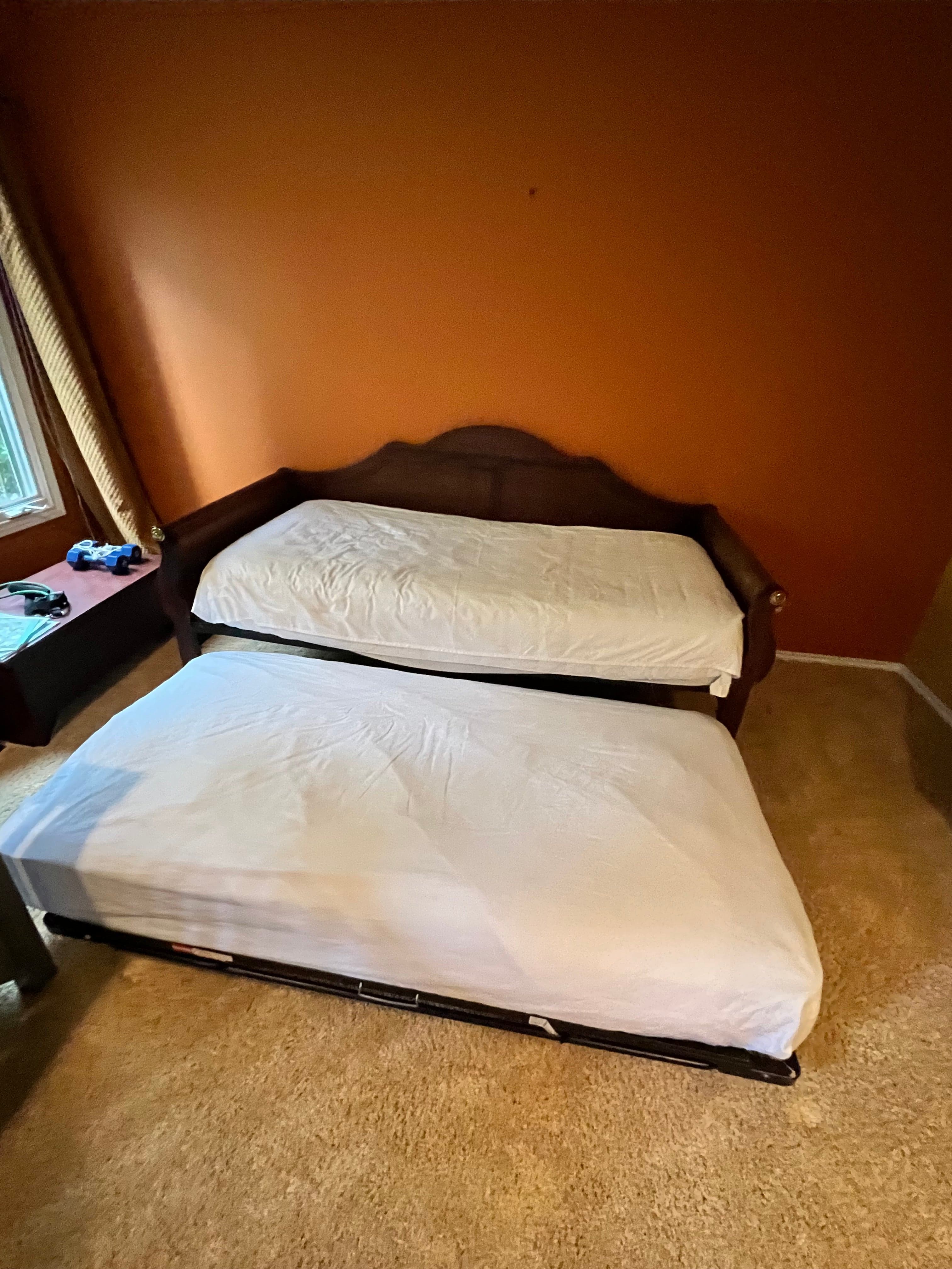 Traditional Wood Daybed w/Suspension Deck Pop-Up Trundle to Queen PD138-35 - Thumbnail 6