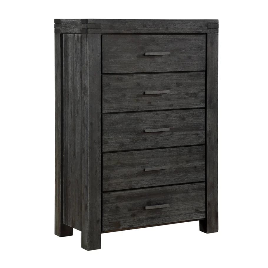 Modus Meadow Five Drawer Solid Wood Dresser Chest in Graphite FFE-1509 - Thumbnail 3