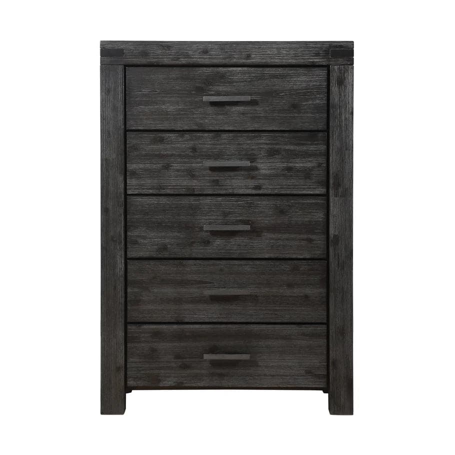 Modus Meadow Five Drawer Solid Wood Dresser Chest in Graphite FFE-1509 - Thumbnail 2