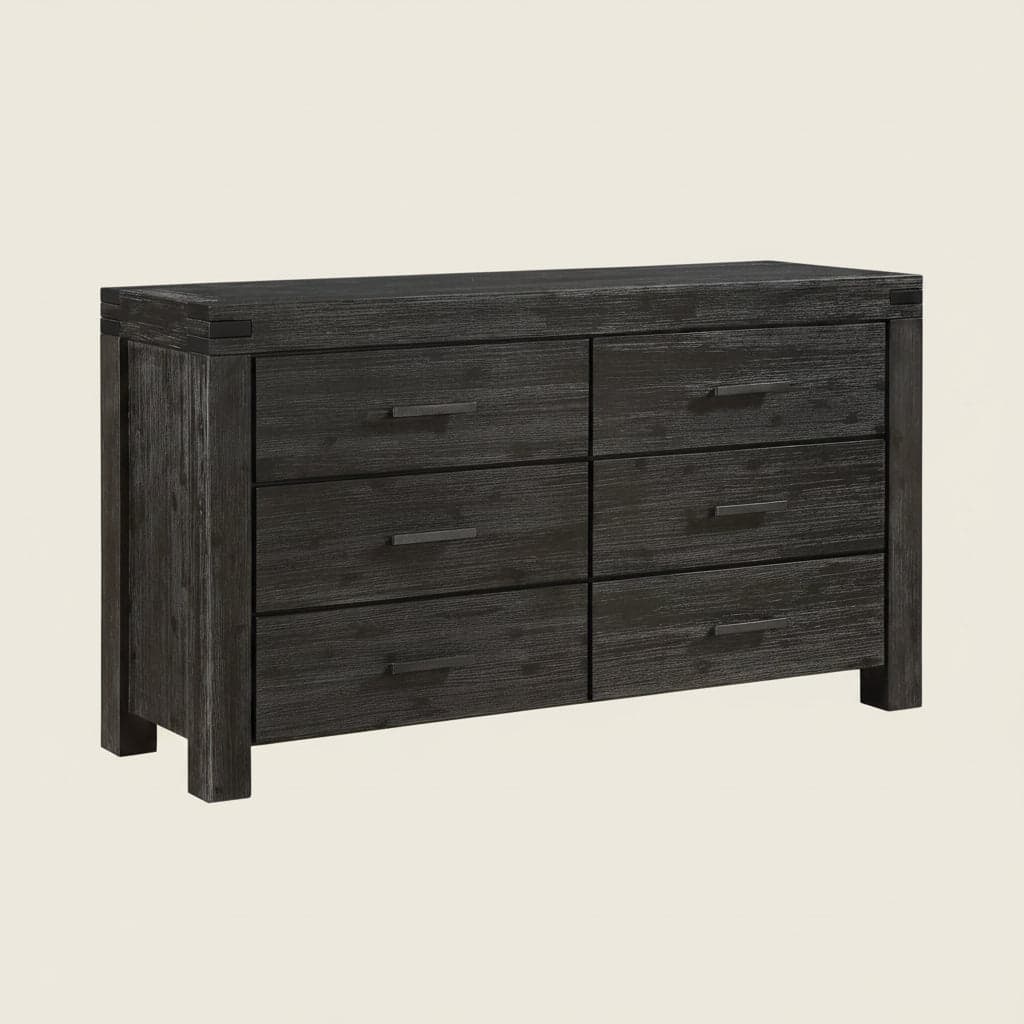 Modus Meadow Six Drawer Solid Wood Dresser Chest in Graphite FFE-1518 - Thumbnail 3