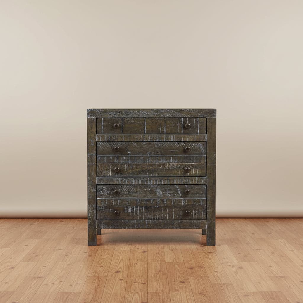 Modus Townsend Solid Wood Three Drawer Nightstand in Gunmetal 2 FFE-1515 - Thumbnail 2