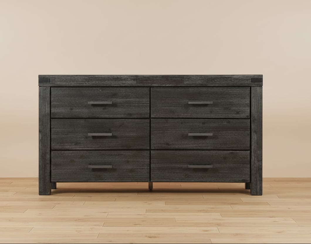 Modus Meadow Six Drawer Solid Wood Dresser Chest in Graphite FFE-1518 - Thumbnail 2