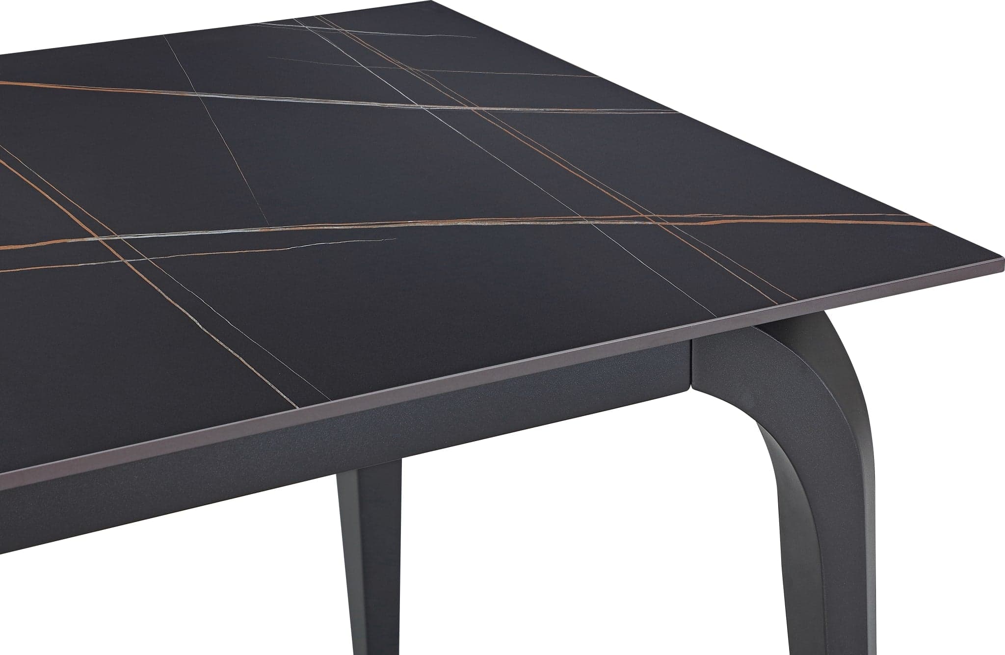 Modus Nicoya Stone Top Rectangular Dining Table in Black Stone & Black Metal FFE-1504 - Thumbnail 4
