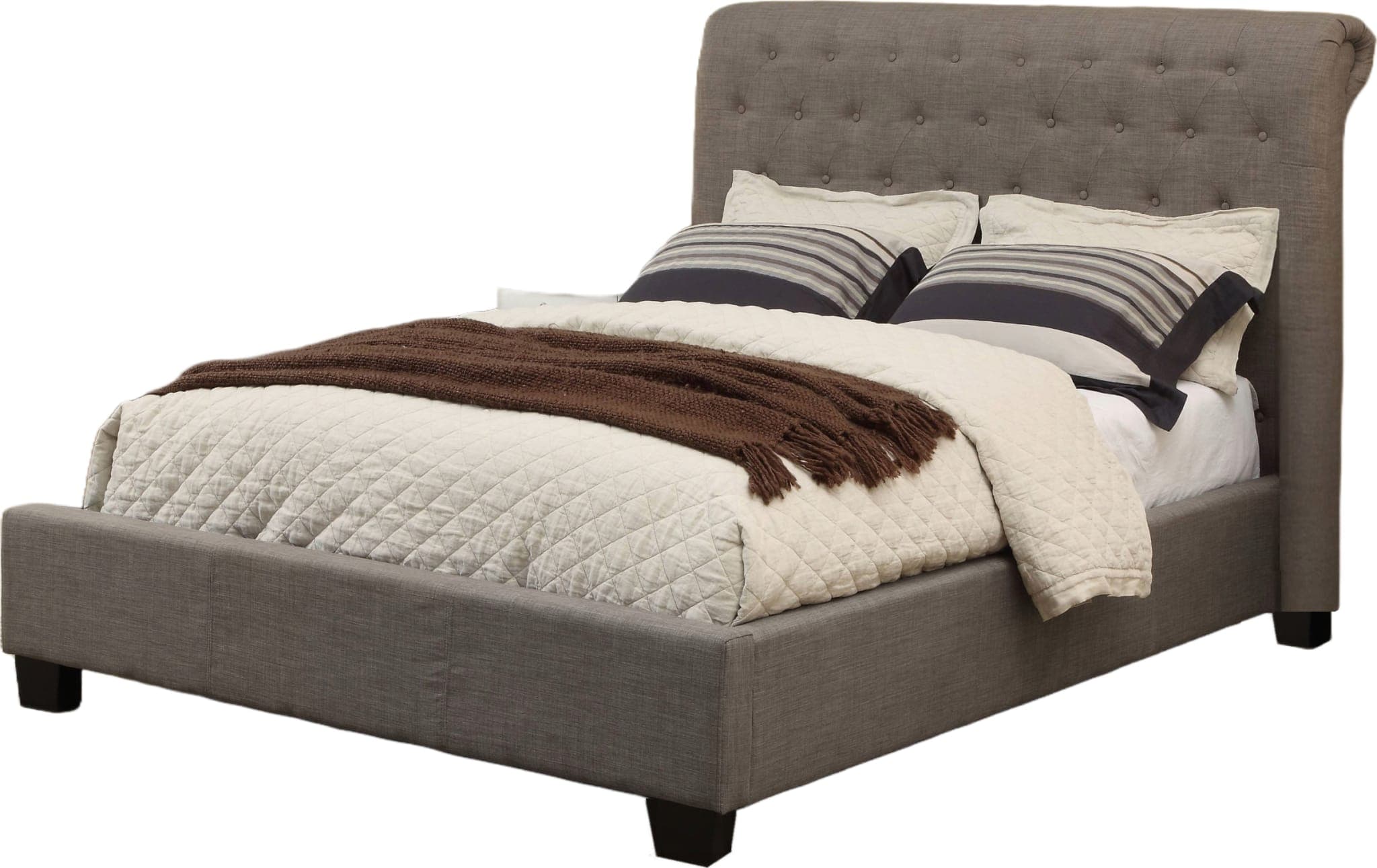 Modus Royal King-size Tufted Platform Bed Dolphin Gray Linen 3 FFE-1510 - Thumbnail 2