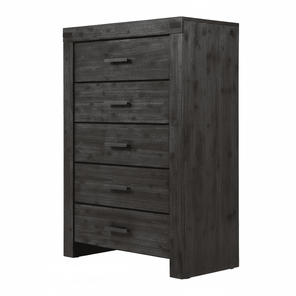 Modus Meadow Five Drawer Solid Wood Dresser Chest in Graphite FFE-1509 - Thumbnail 4