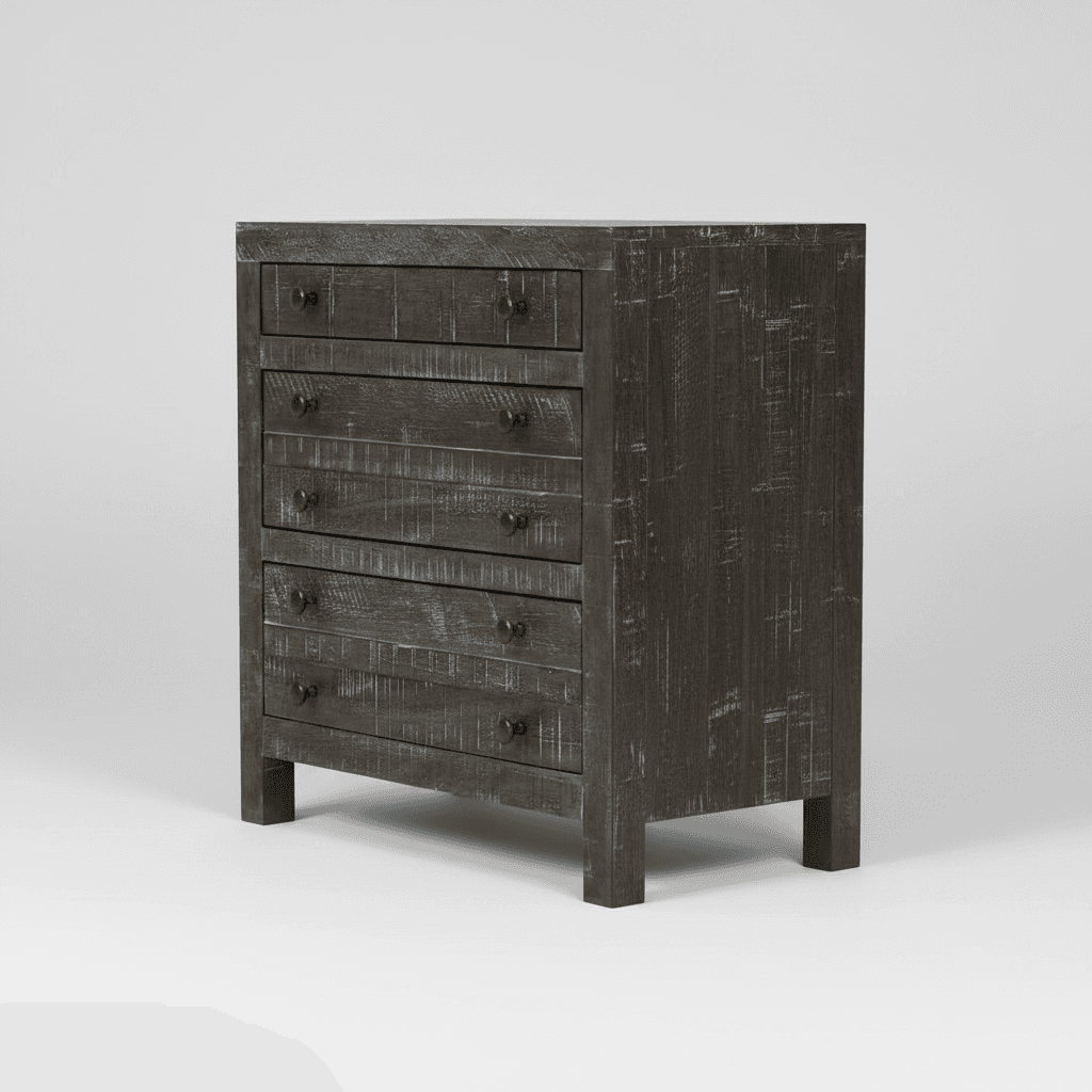 Modus Townsend Solid Wood Three Drawer Nightstand in Gunmetal 2 FFE-1515 - Thumbnail 4