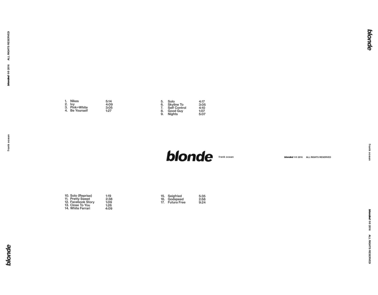 Frank Ocean - Blonde CD Album (blonded, 2016) Alternative R&B - Thumbnail 2