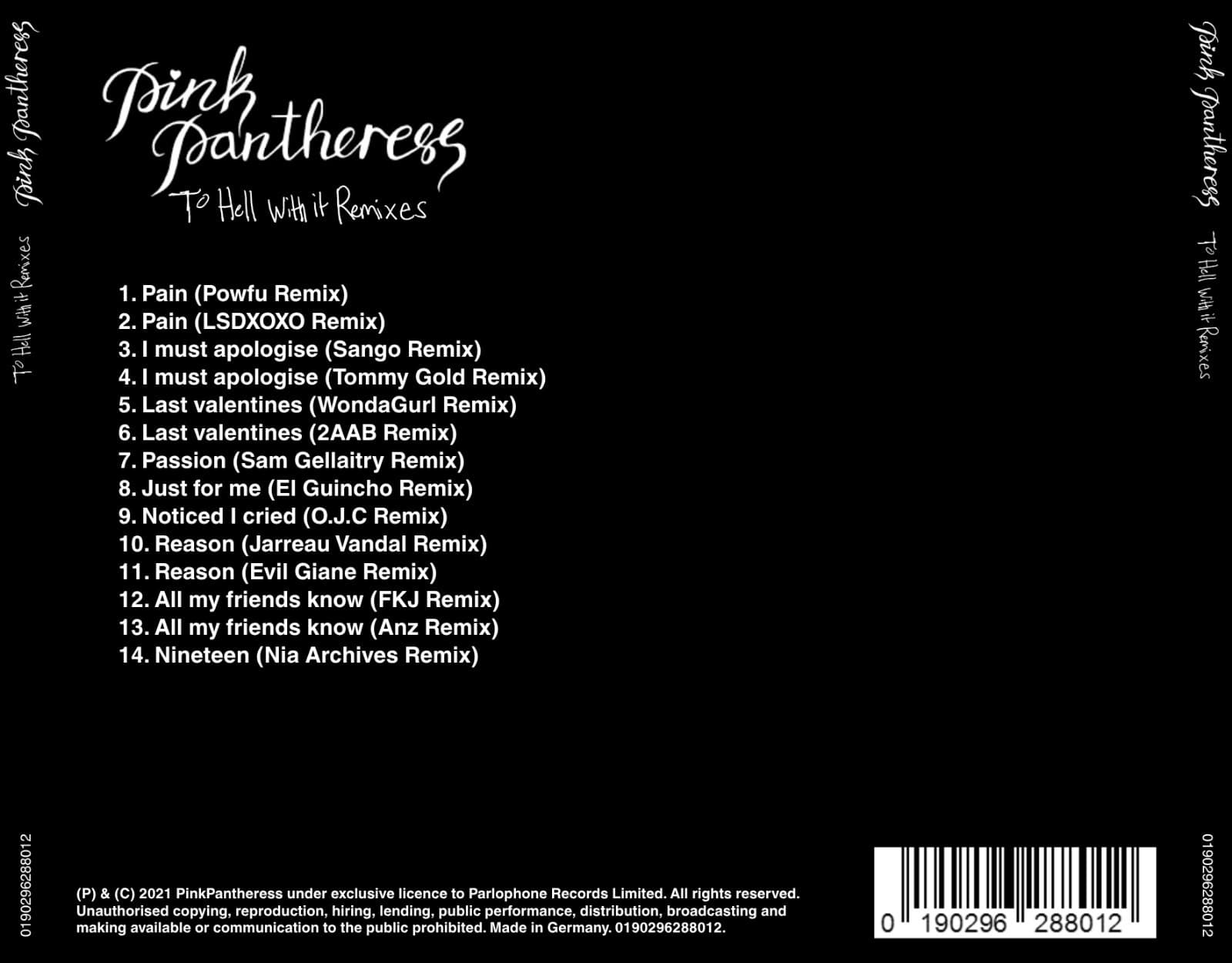 Pinkpantheress - To Hell With It Remixes (CD) (SEALED) - Thumbnail 2