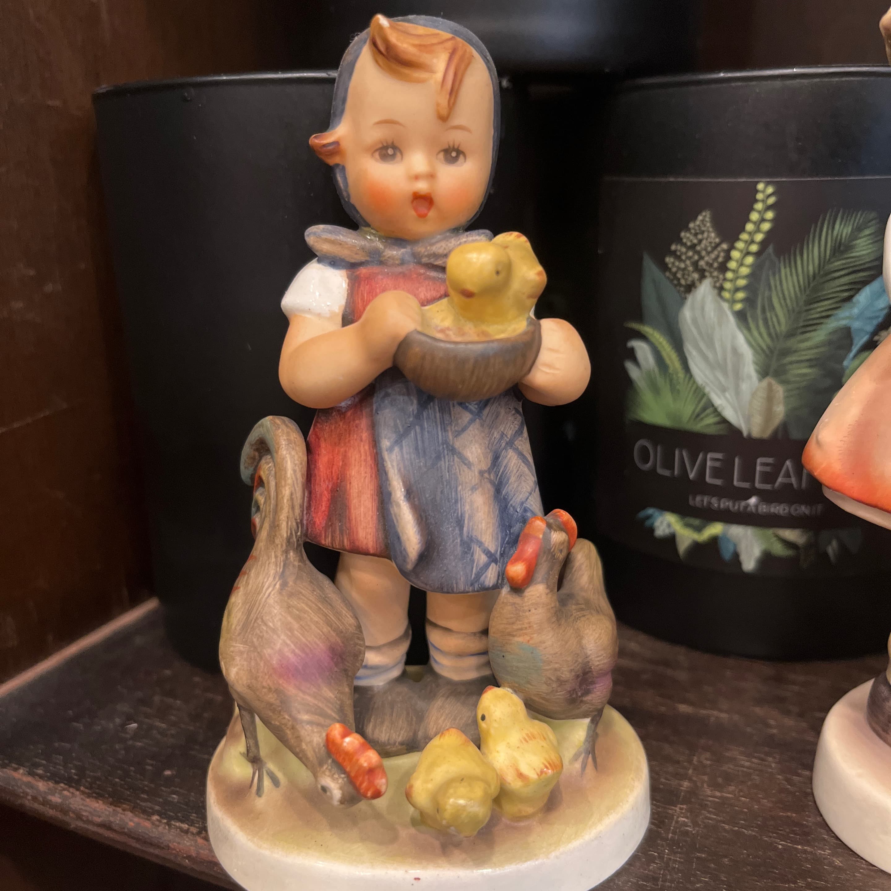 Goebel Hummel Girl Feeding Chickens Figurine - Regular