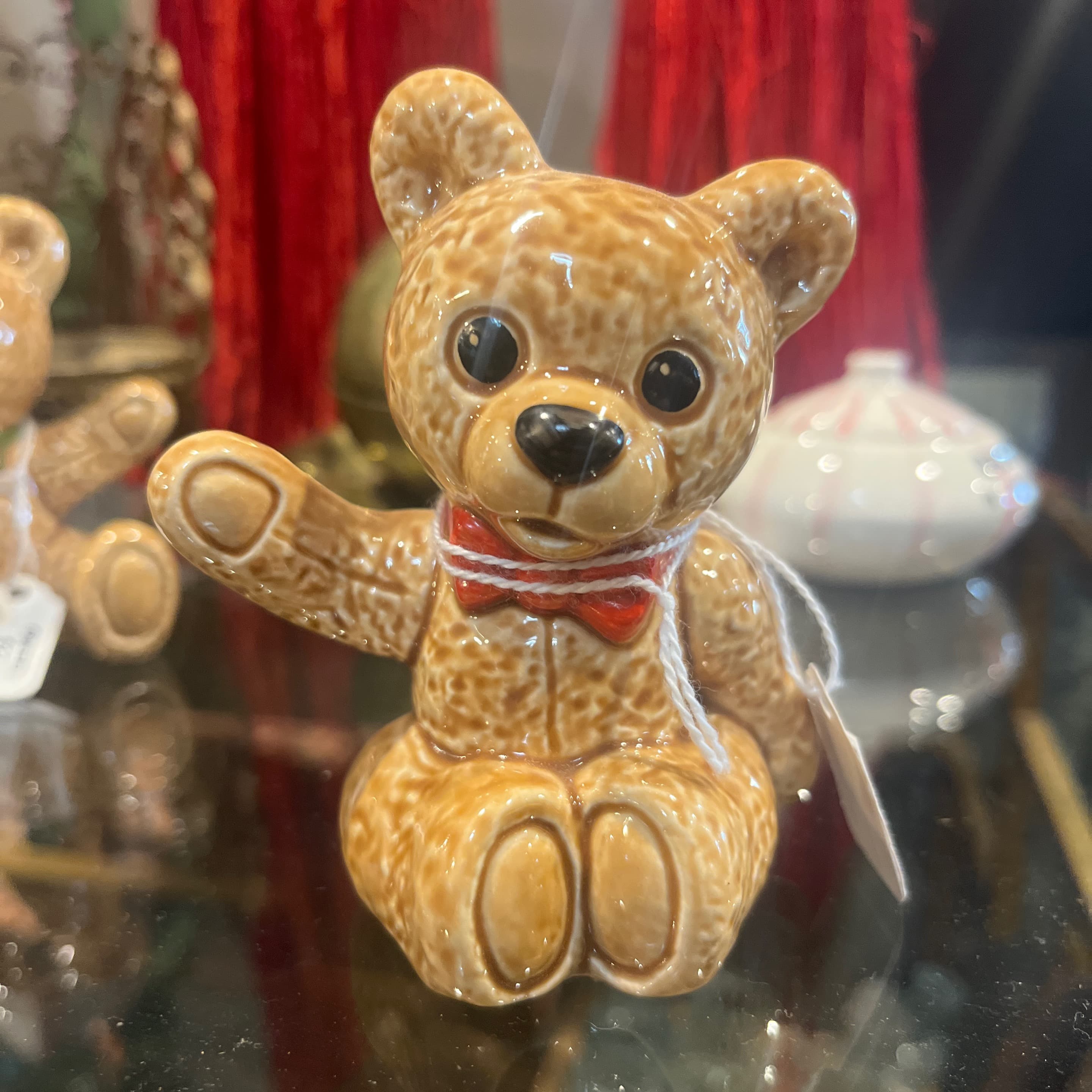 Goebel Teddy Bear Red Bow Tie Figurine - Regular