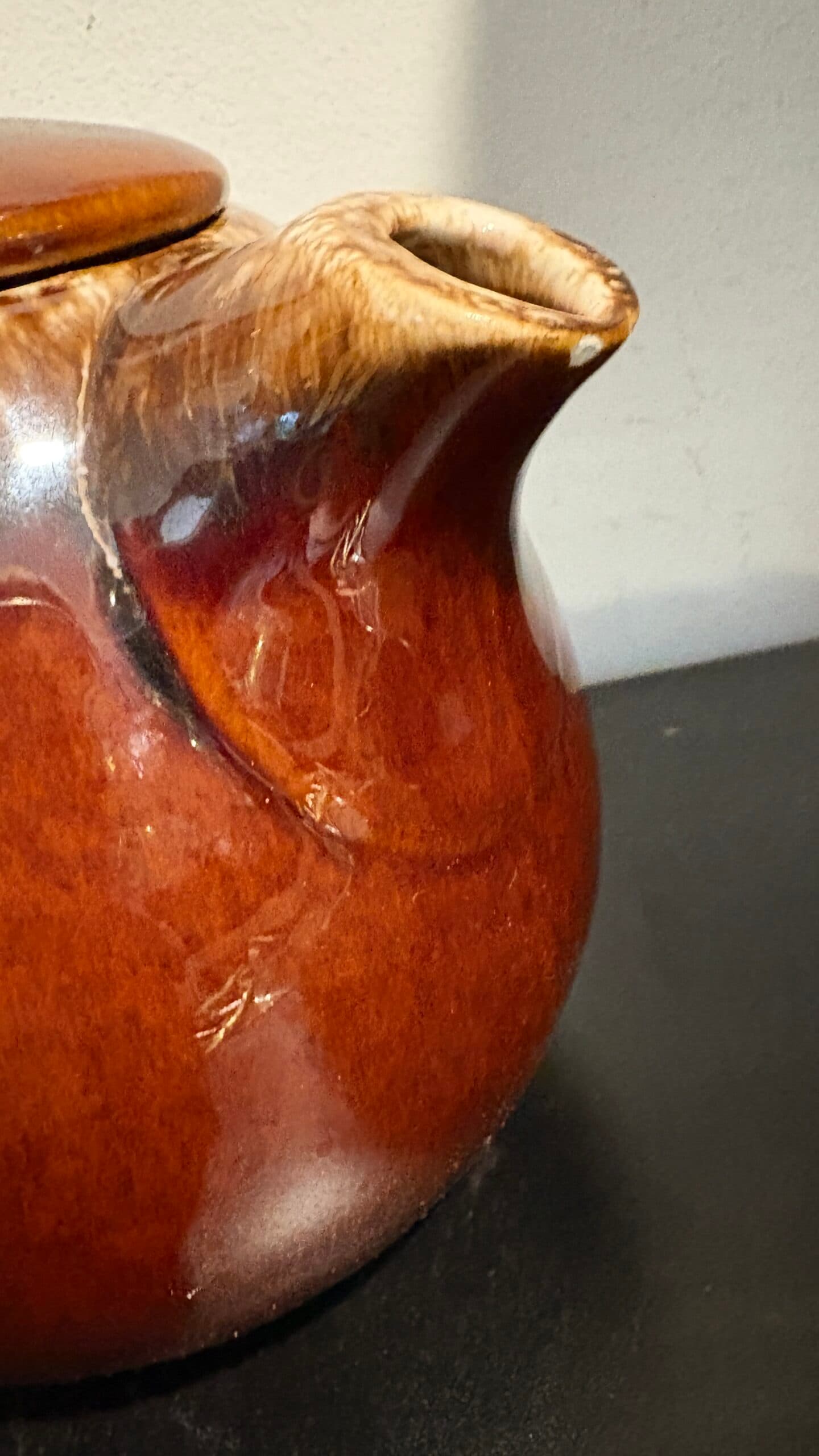 As IS Hull Pottery Brown Drip Teapot - Regular