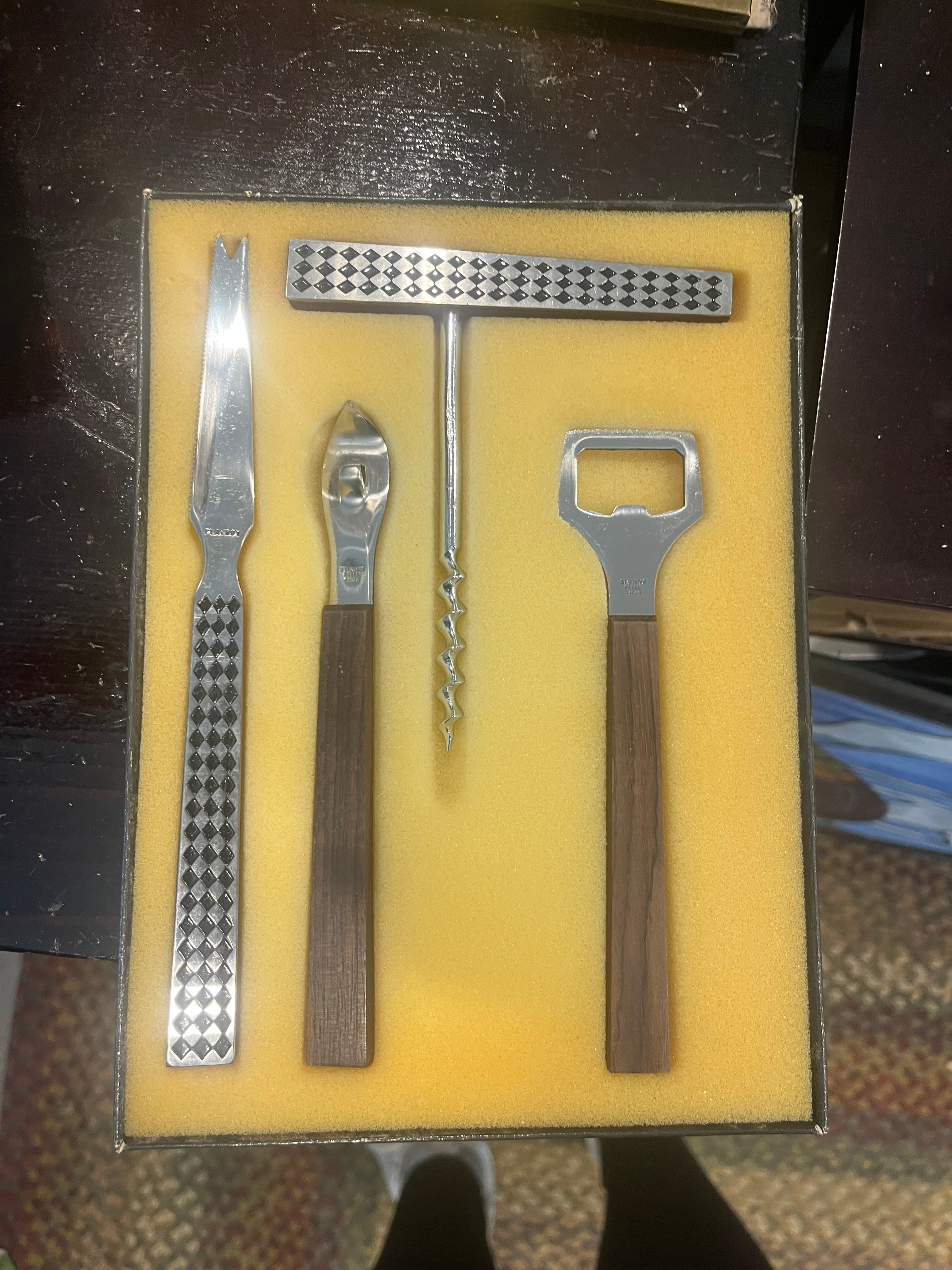 Playboy Stainless Steel Four Piece Bar Set - Regular