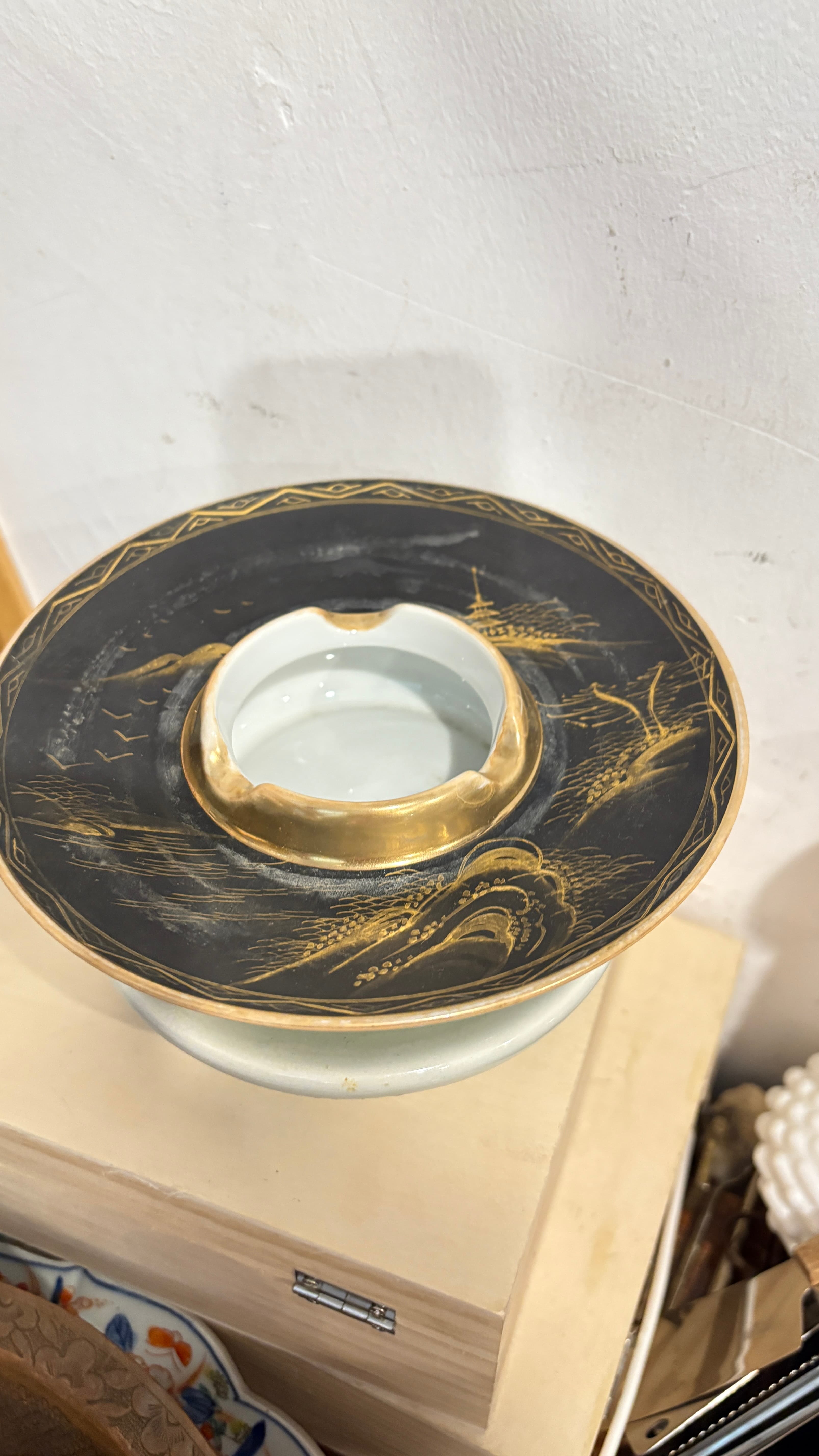 Japanese Kuro-e Style circa 1900 Ashtray - Regular