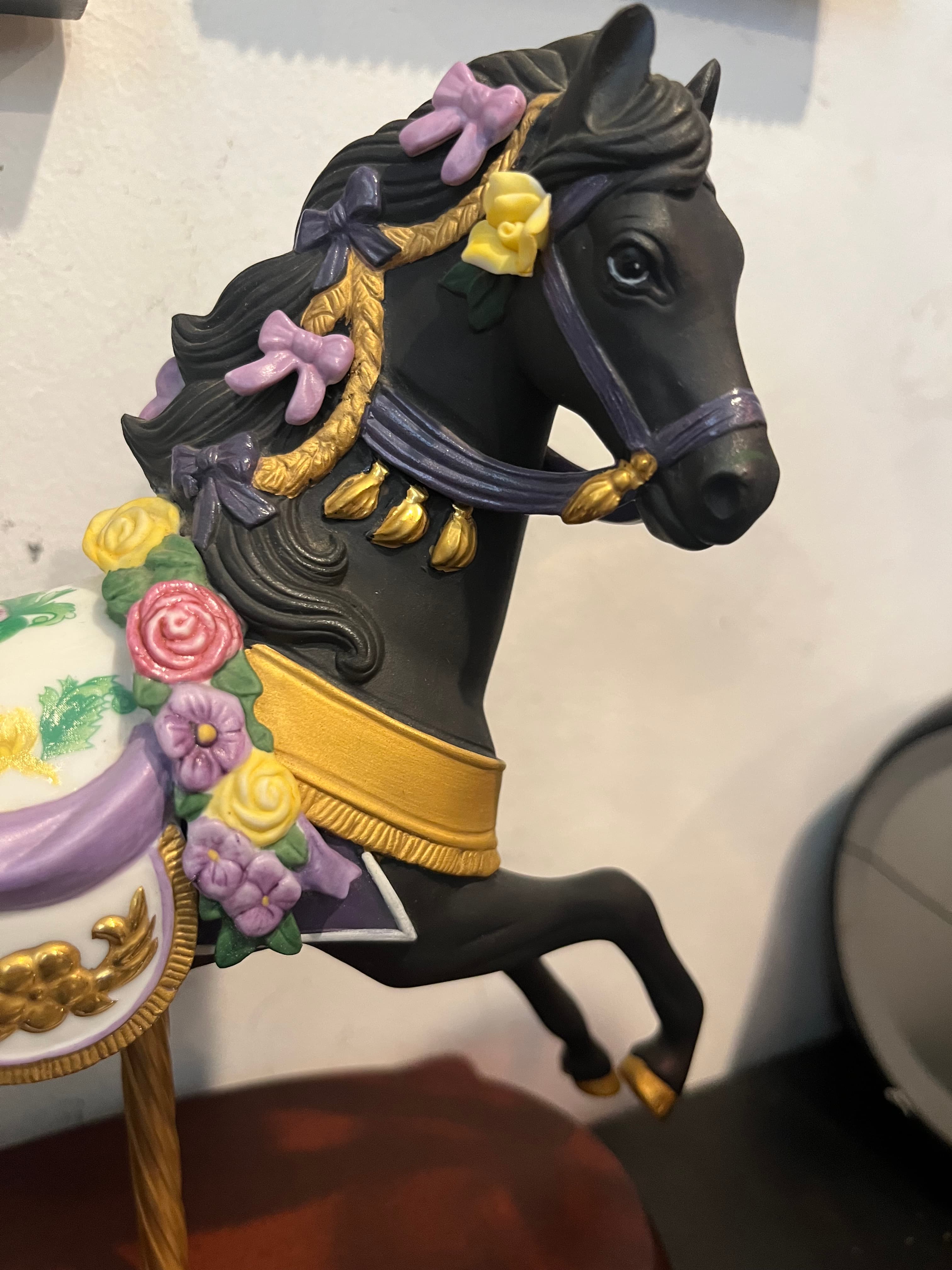 Lenox Black Beauty Midnight Charger Carousel Horse - Regular