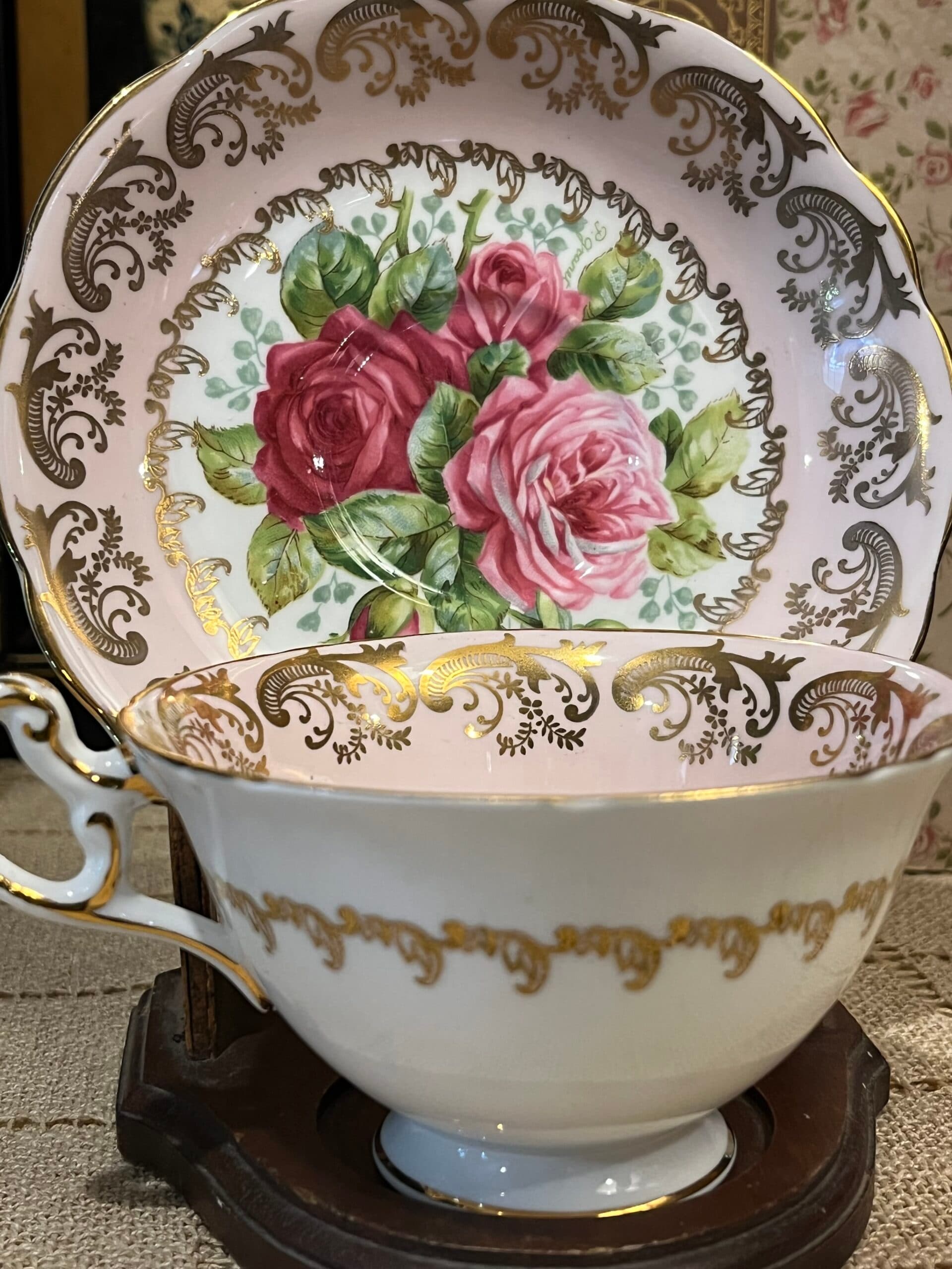 E.B. Foley Floral Teacup and Saucer - Regular