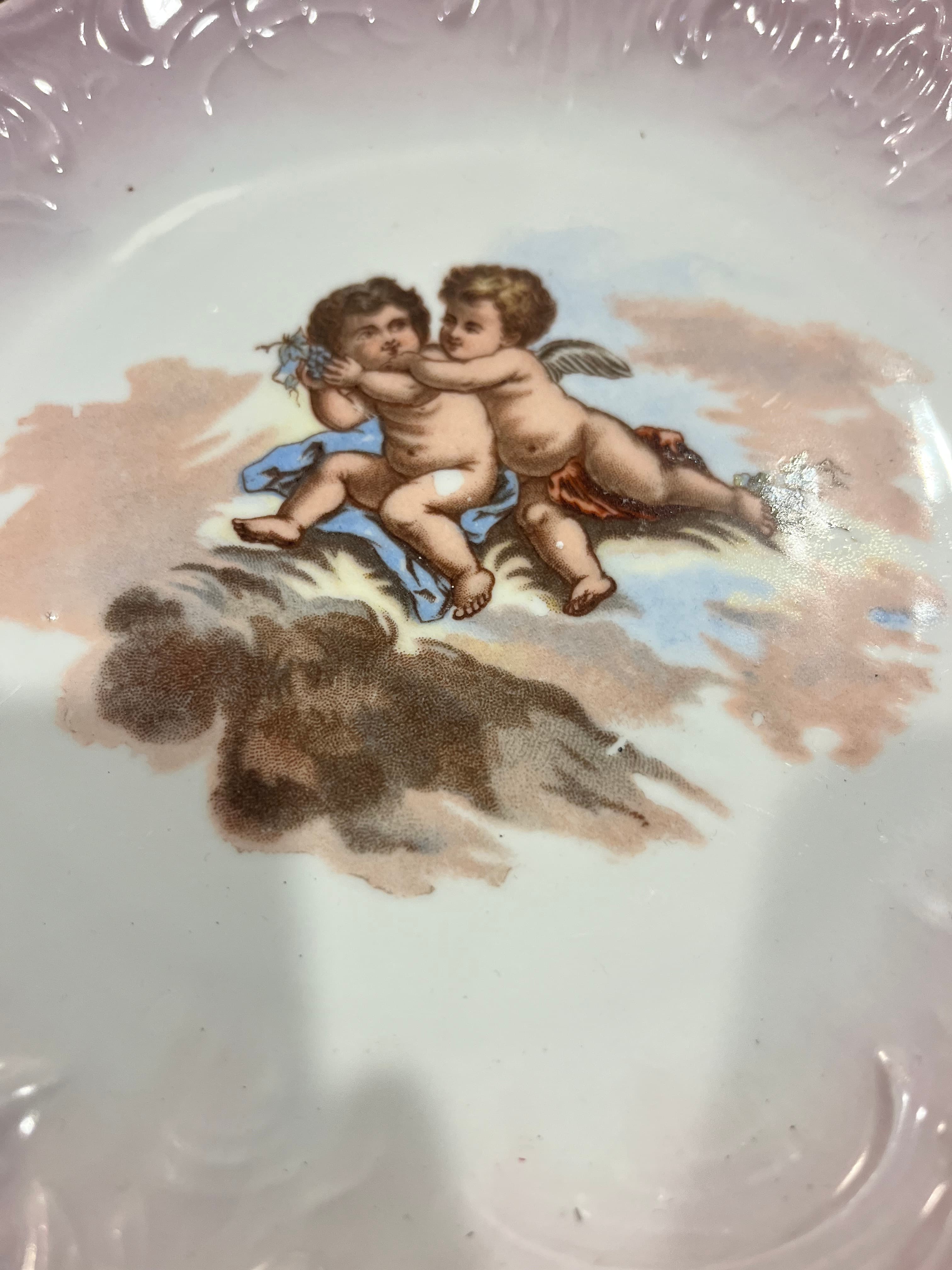 Porcelain Cherub Plate Pink - Regular
