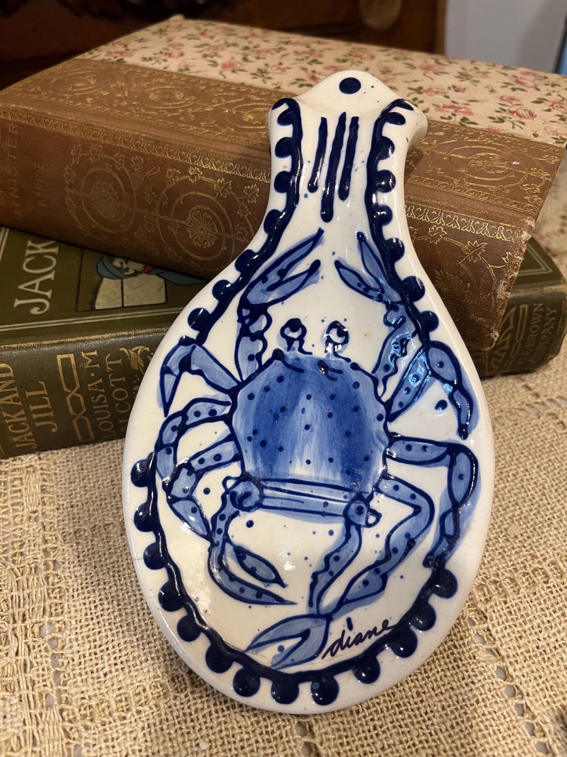 Vintage Cape Cod Collectibles Stoneware Crab Spoon Rest (1205) AS IS - Regular