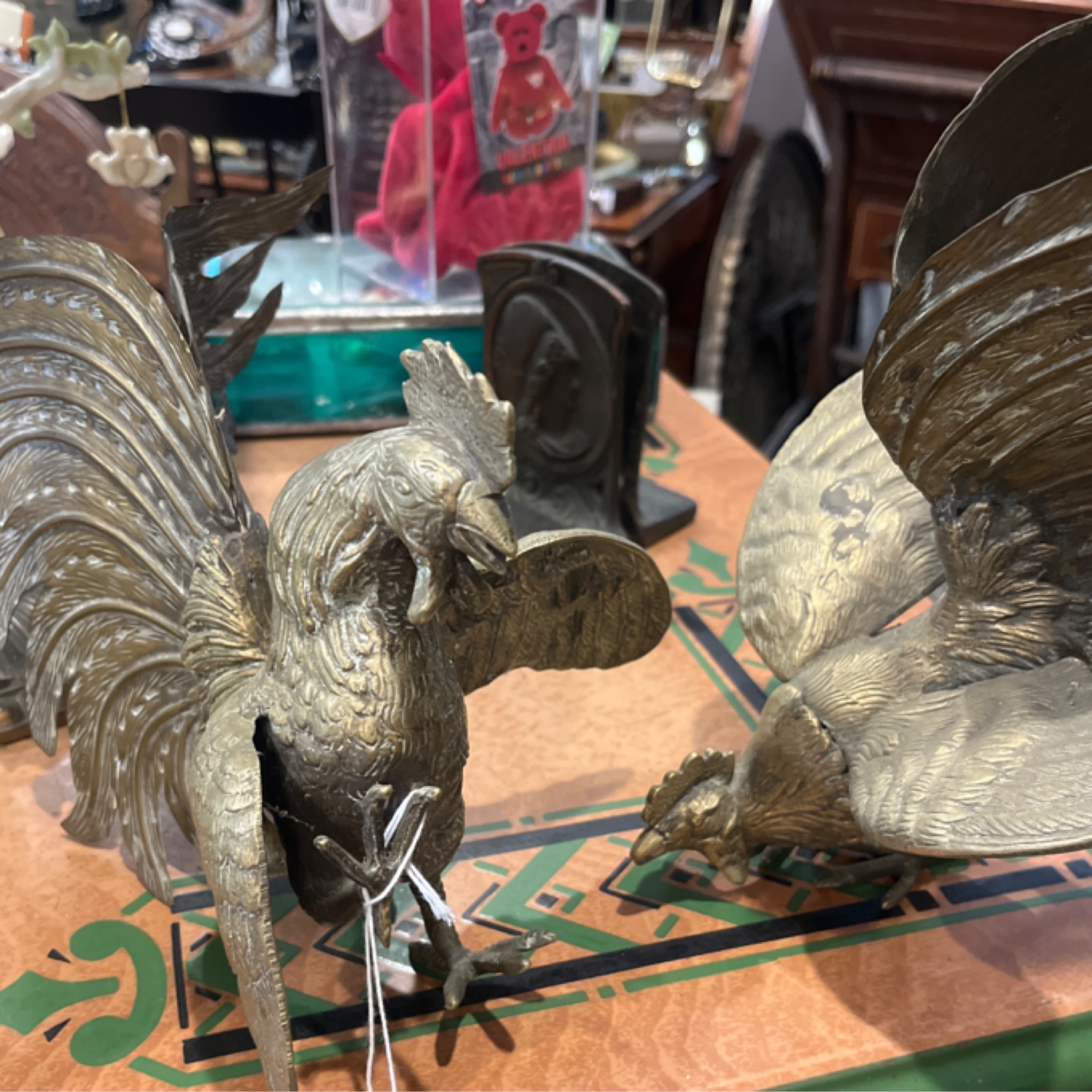 Pair Brass Roosters [1205] - Regular