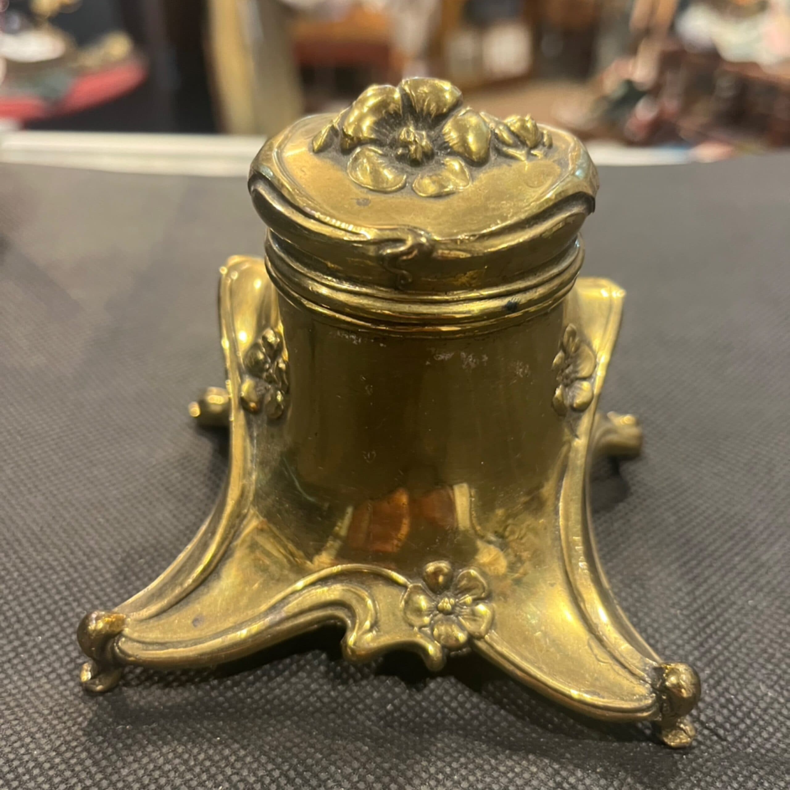 Art Nouveau Brass Inkwell 941 - Regular