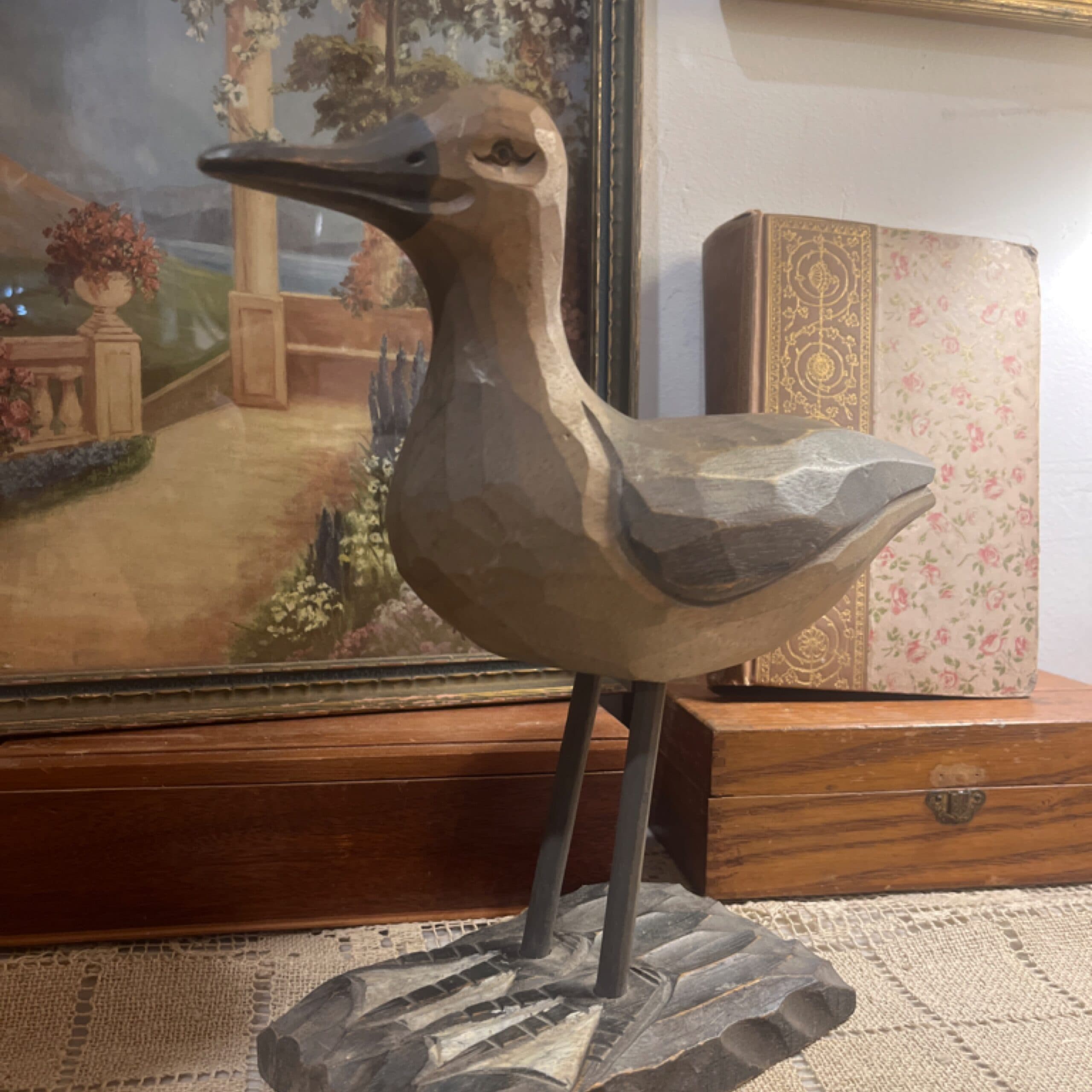 Carved Wooden Duck on a footprint base - Regular