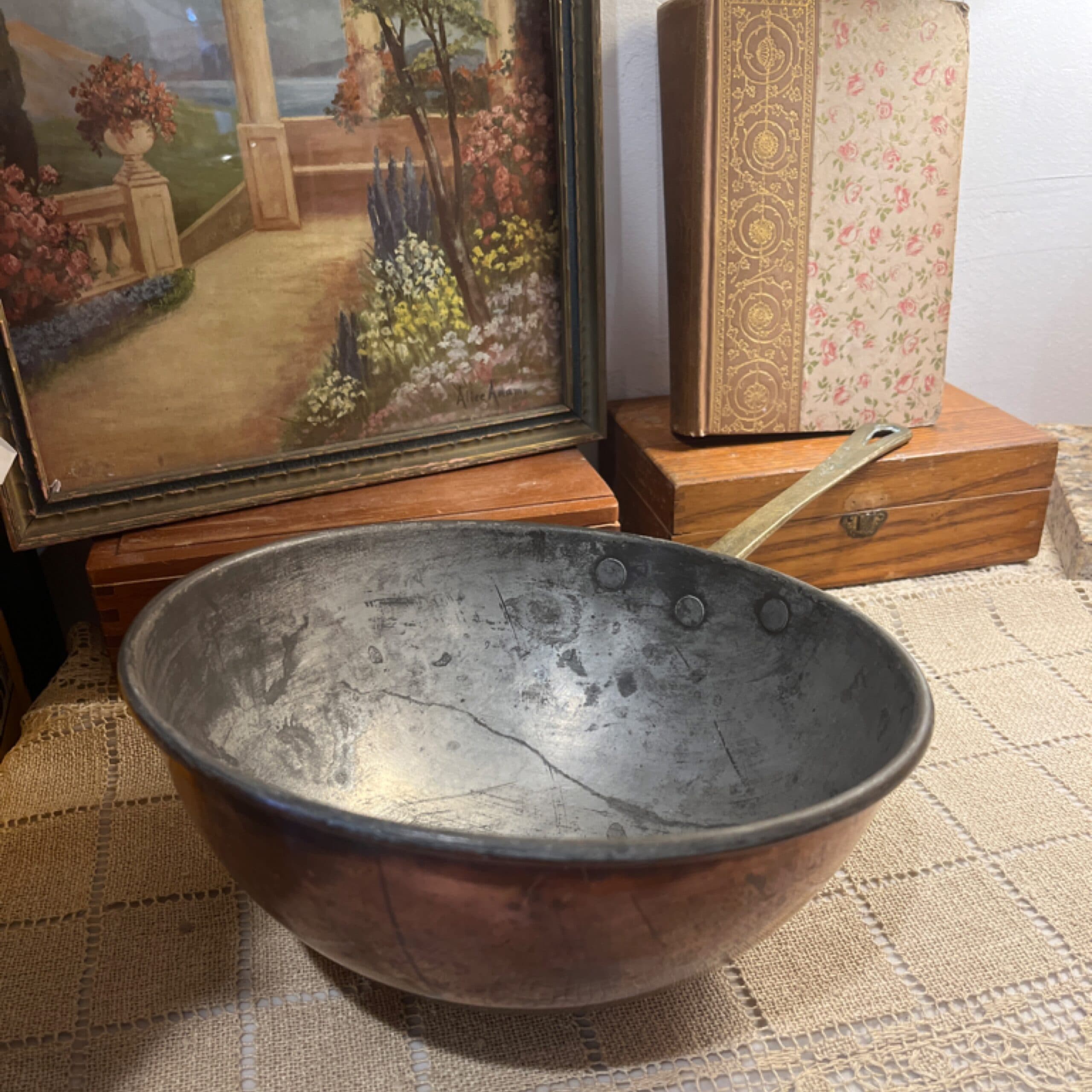 Antique Tinned Copper Bowl - Regular