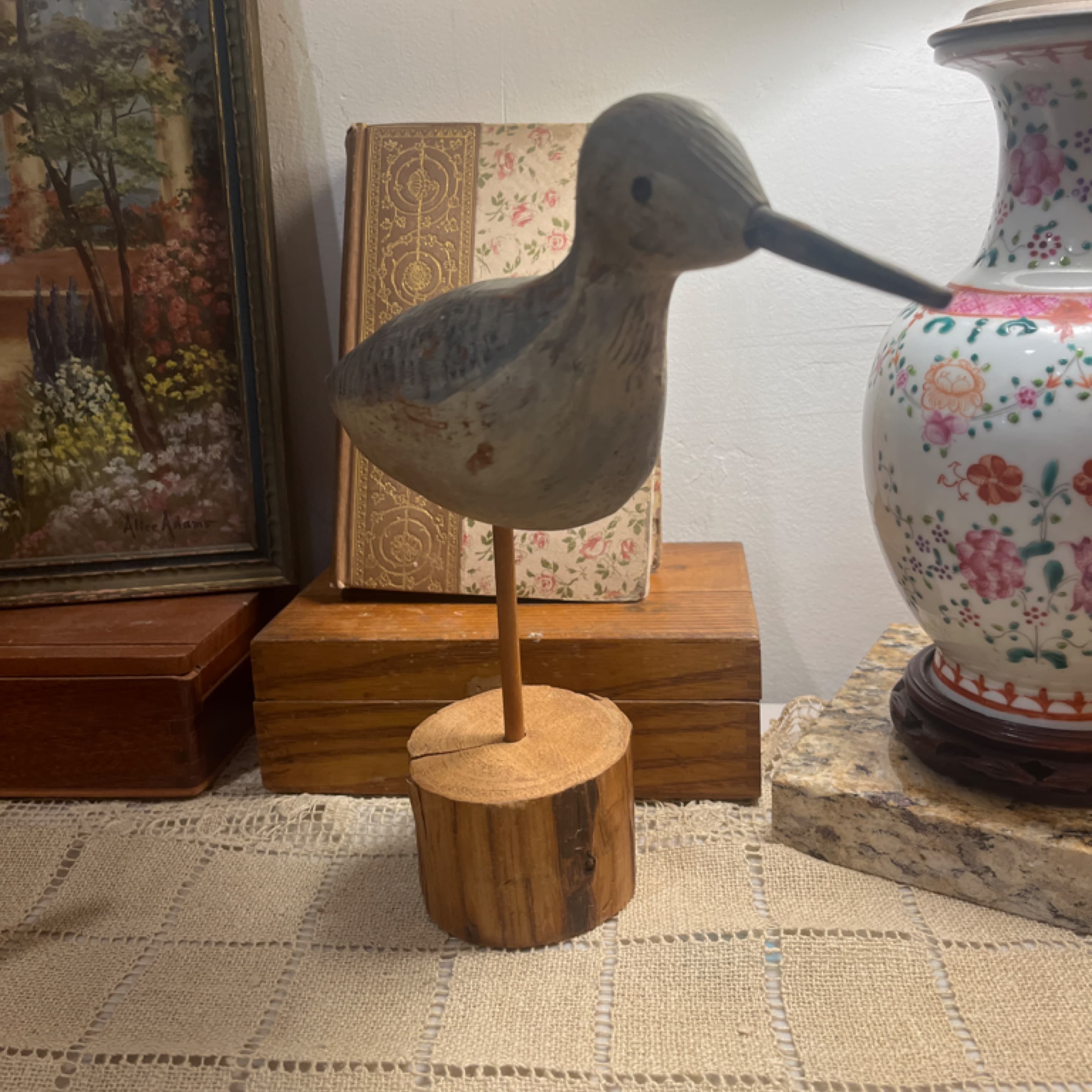 Wooden Shoebird on Wood Base - Regular