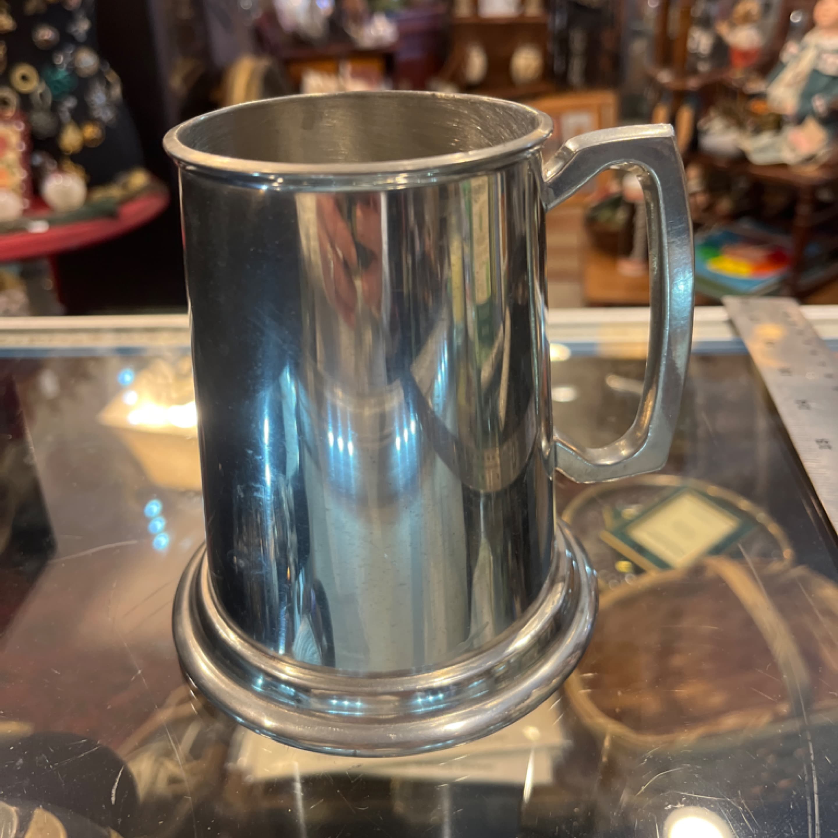Pewter Beer Mug Glass Bottom 941 - Regular