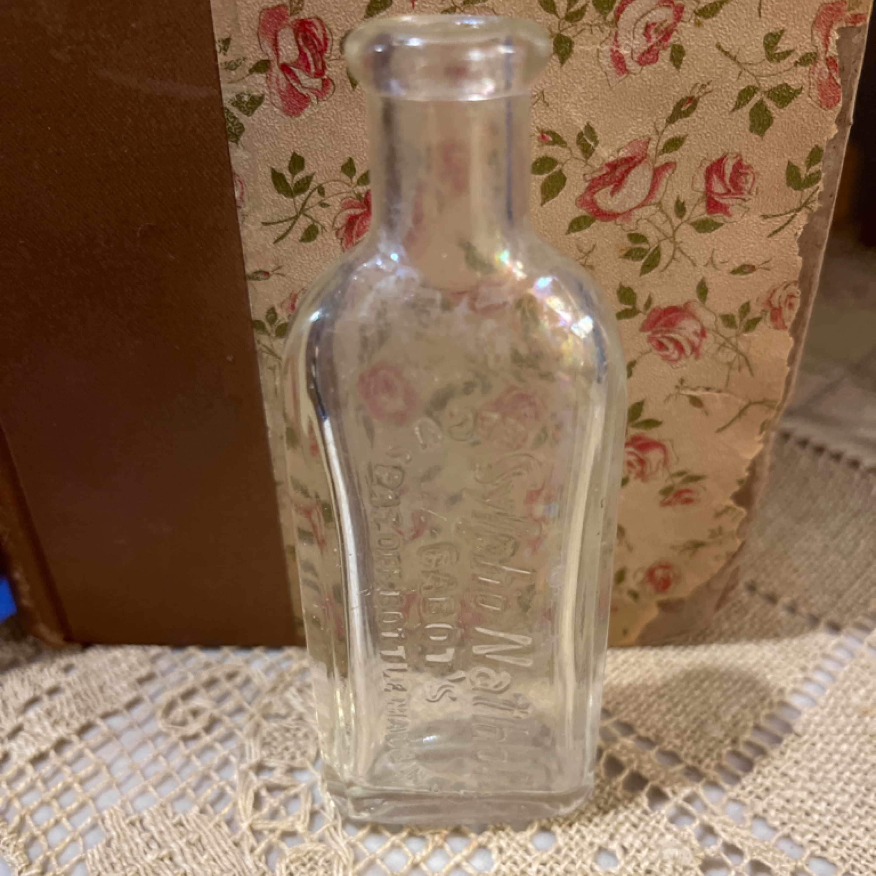 Sylpho-Nathol Cabot's Bottle Clear 4.25" tall Embossed 941 - Regular