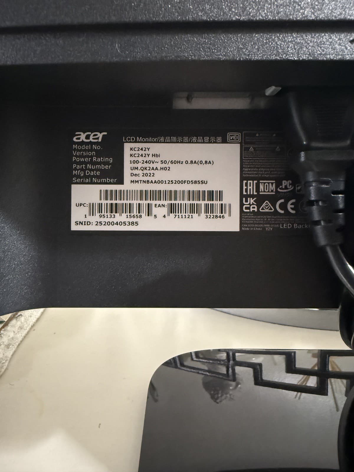 KC242Y Hbi 23.8" Full HD (1920 X 1080) Zero-Frame Gaming Office Monitor | AMD Fr - Thumbnail 6