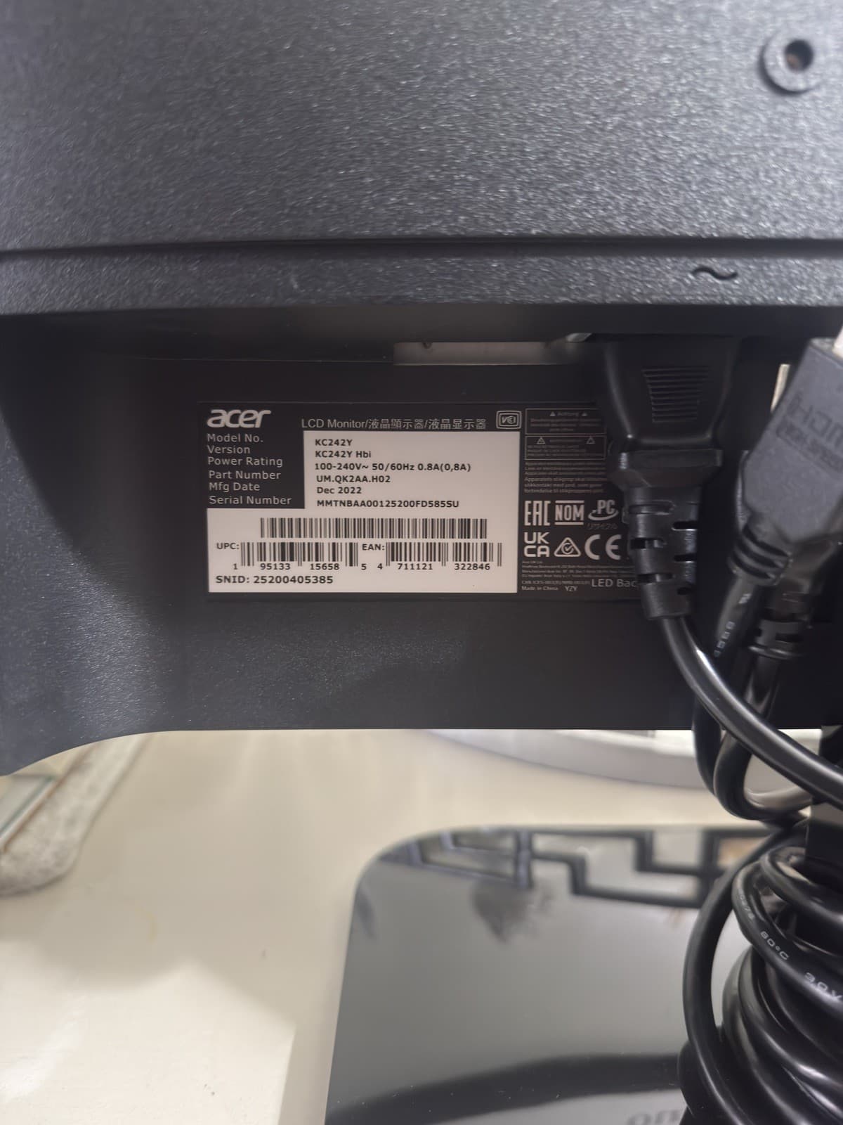 KC242Y Hbi 23.8" Full HD (1920 X 1080) Zero-Frame Gaming Office Monitor | AMD Fr - Thumbnail 4