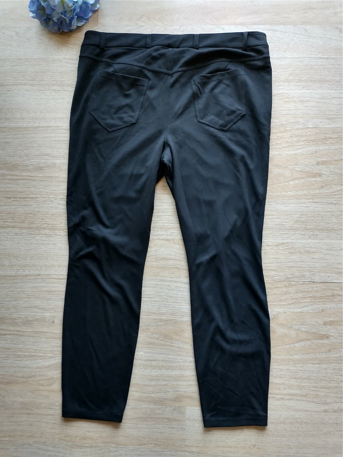 ellos Women Front Faux Leather Back Ponte Legging Pants High Rise Black Sz.20 - Thumbnail 11