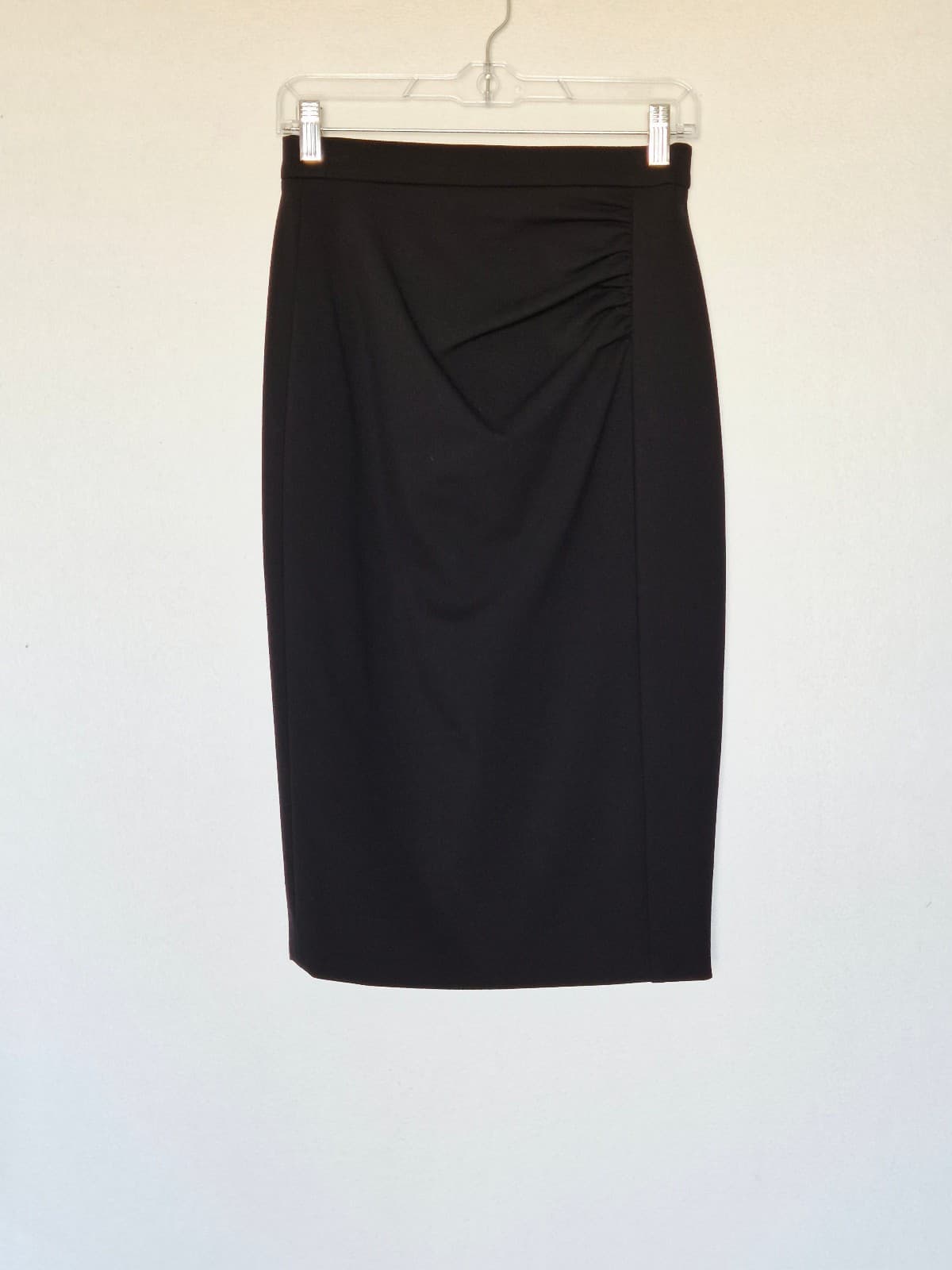 ESCADA Randuxe Side-Ruched Knee Length Pencil Skirt Stretch Navy Blue Women's 34 - Thumbnail 3