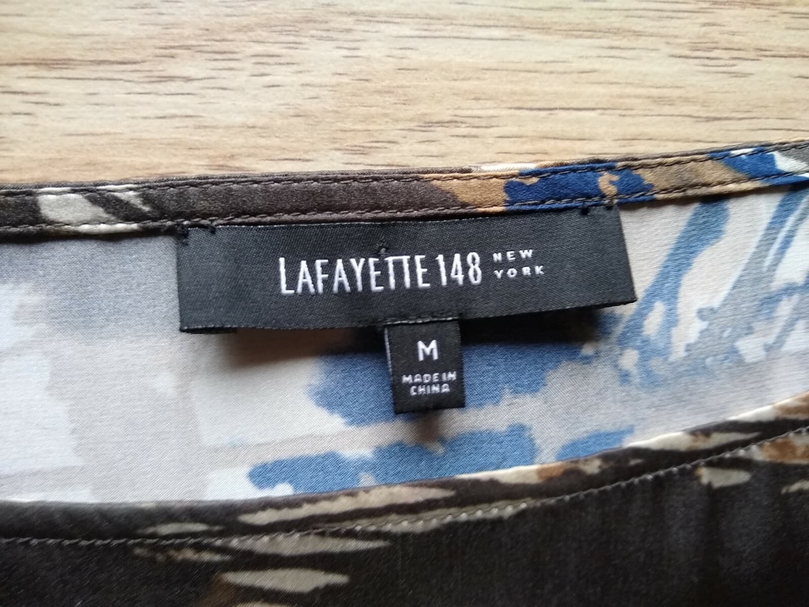 LAFAYETTE 148 New York Silk Satin Top Blouse Pullover 3/4 Sleeves Multi Color M - Thumbnail 9