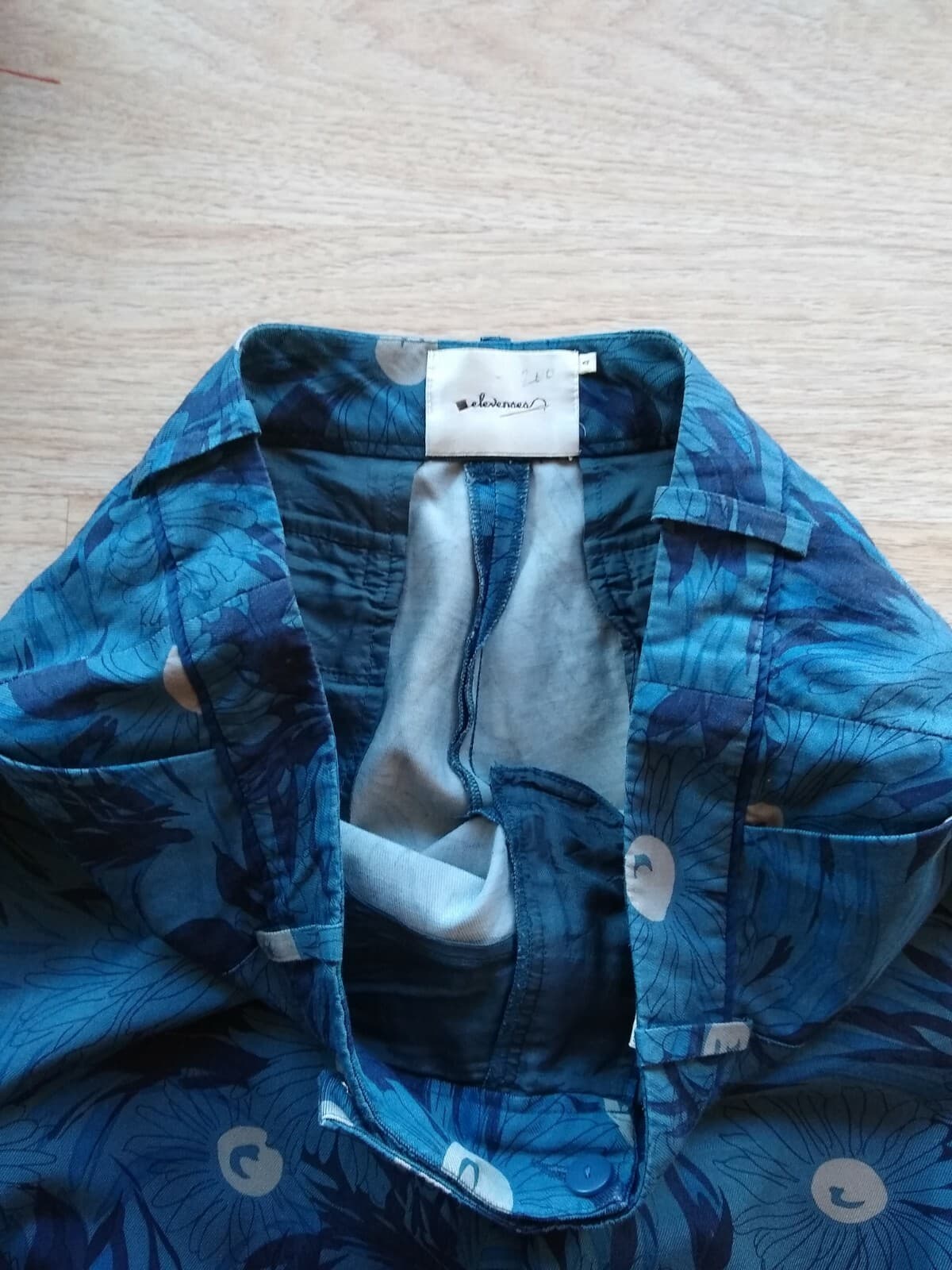 elevenses Antropologie Cotton Blend Slim Crop Pants Floral Blue Zip Pocket Sz.4 - Thumbnail 9