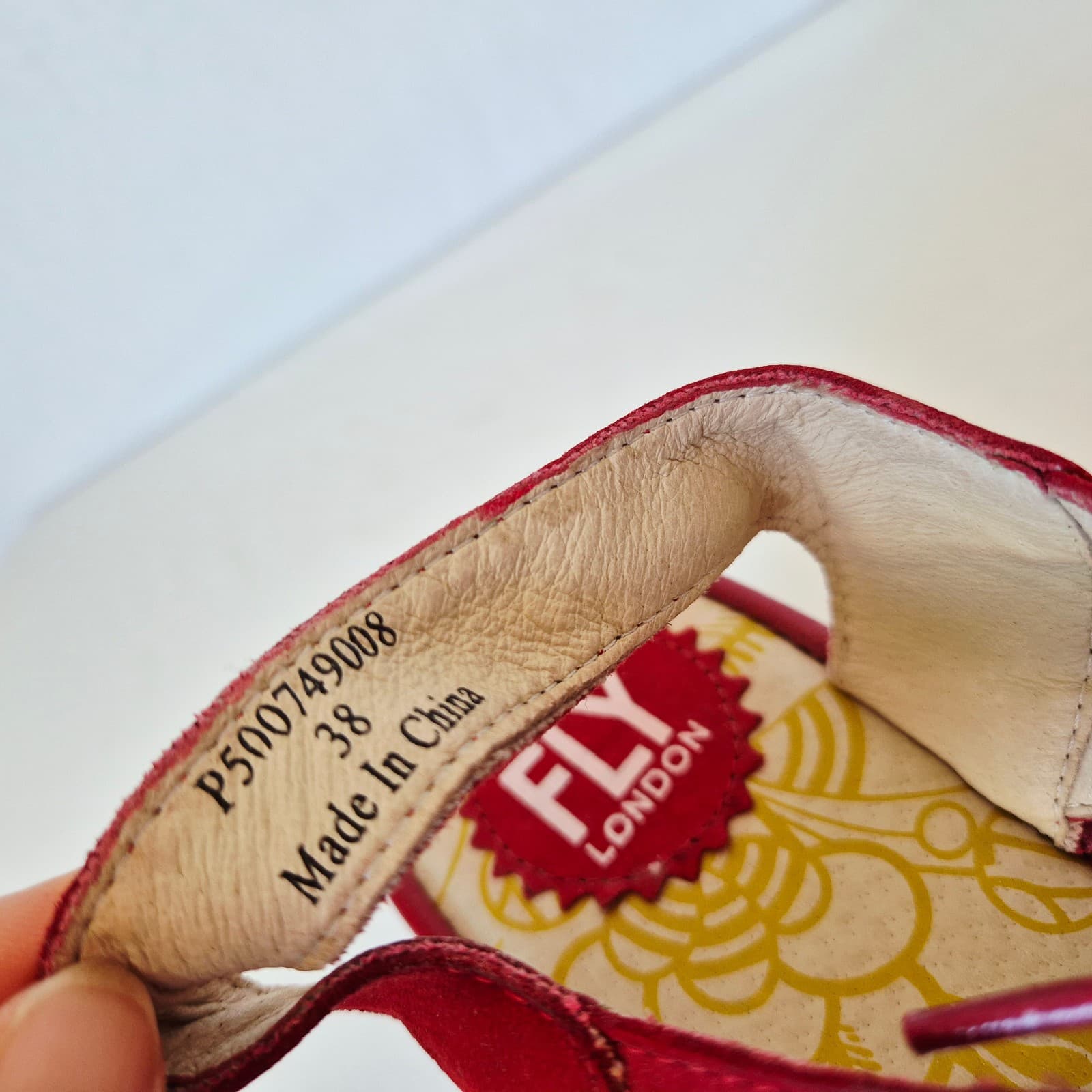 Fly London Yuke Red Suede Leather Lace-Up Wedge Sandals Slingback Women's EU38 - Thumbnail 11