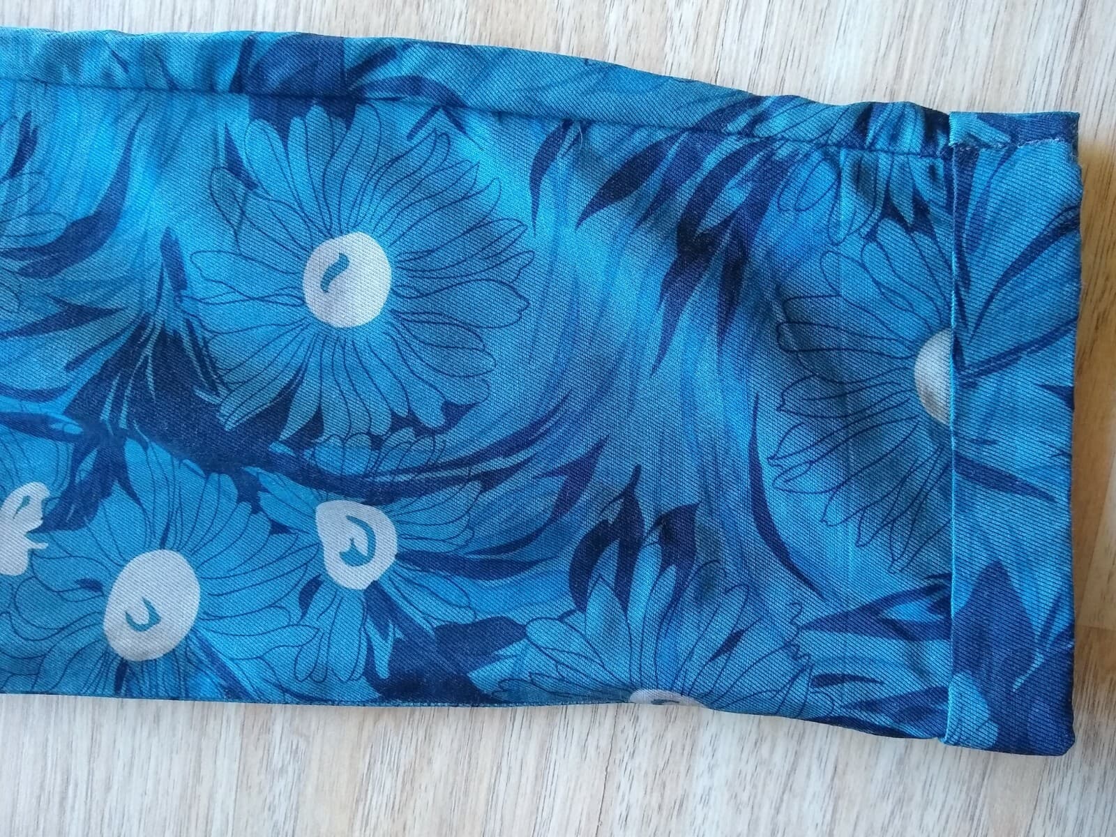 elevenses Antropologie Cotton Blend Slim Crop Pants Floral Blue Zip Pocket Sz.4 - Thumbnail 6