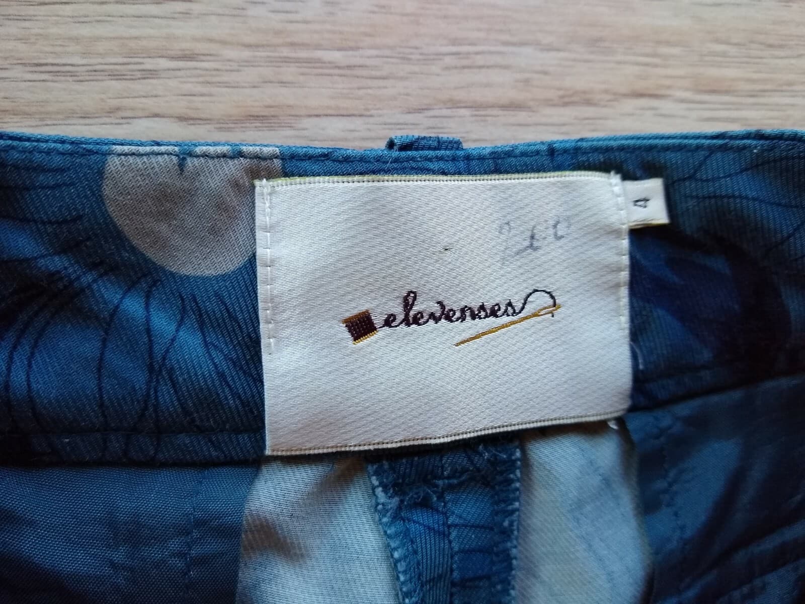 elevenses Antropologie Cotton Blend Slim Crop Pants Floral Blue Zip Pocket Sz.4 - Thumbnail 10
