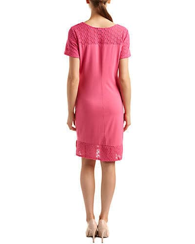 Tommy Bahama Tambour Eyelet Knit Mini Shift Dress Short Sleeve Pink Women's S - Thumbnail 6