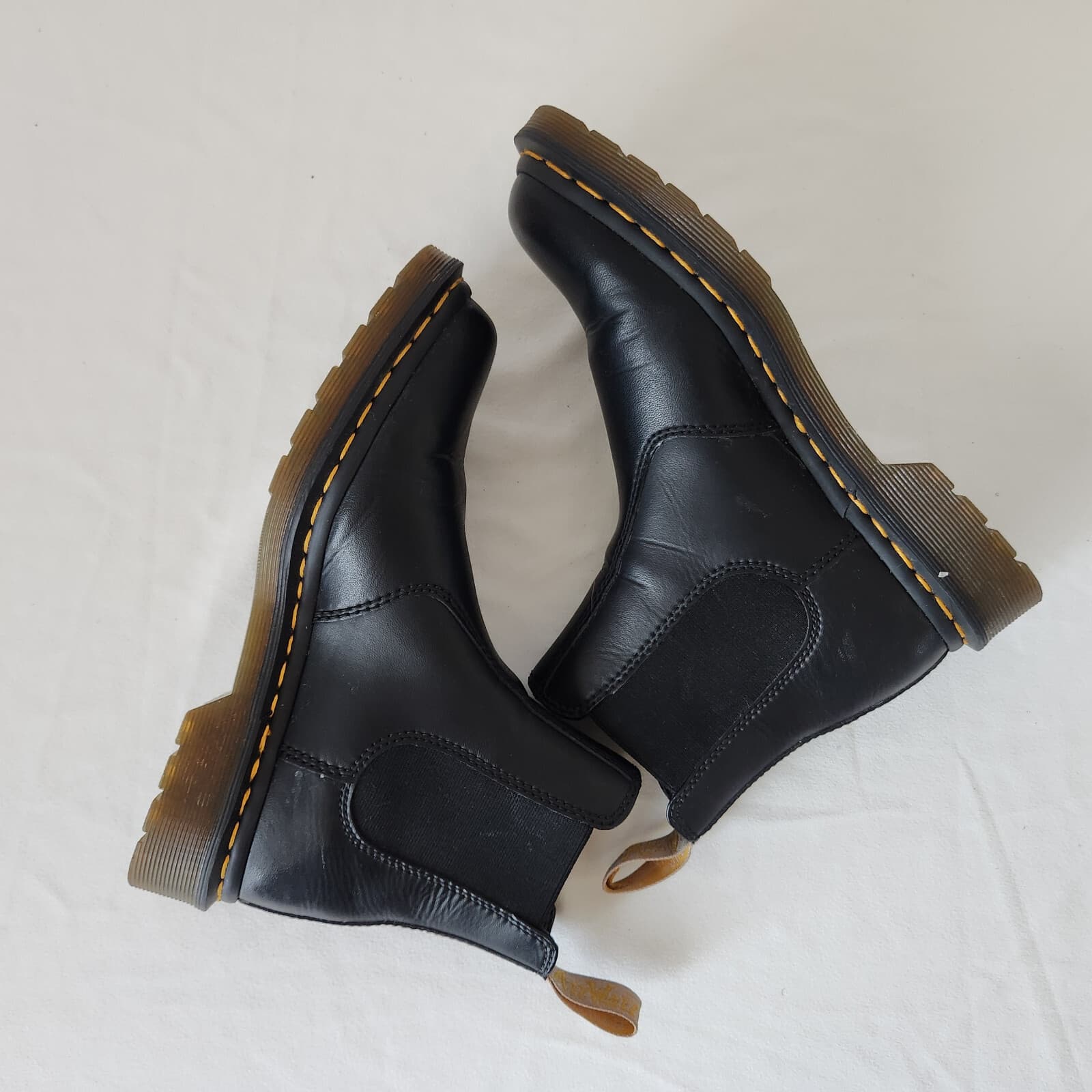 Dr. Martens Vegan 2976 Felix Rub Off Black Chelsea Boots Unisex EU38 USW7 M6 - Thumbnail 9