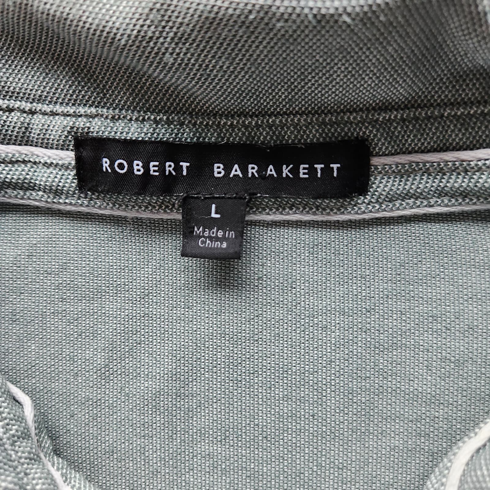 Robert Barakette Polo Shirt Short Sleeve Cotton Blend Knit Green Men's L - Thumbnail 5
