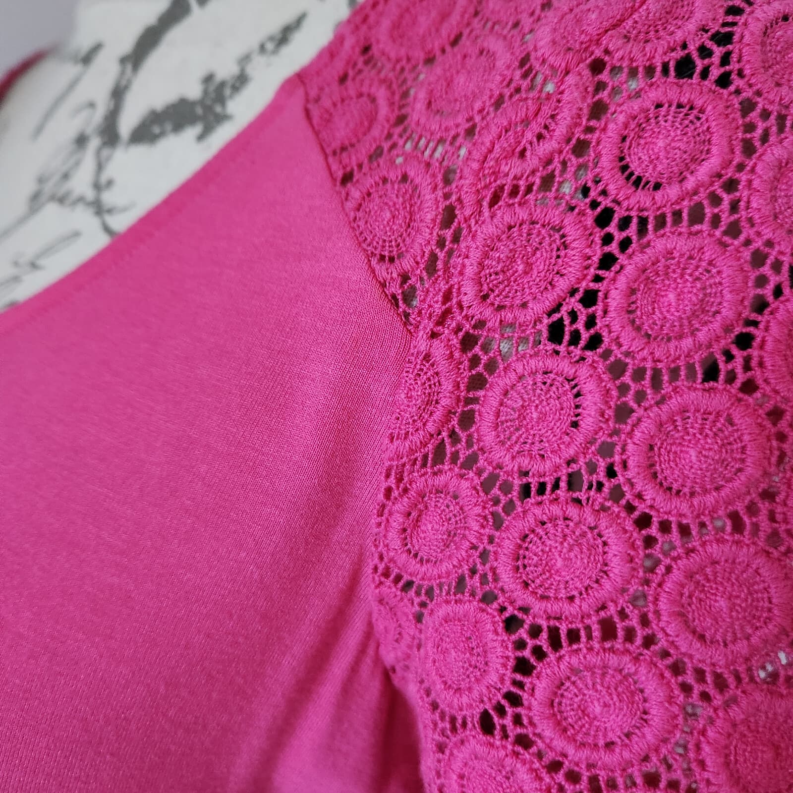 Tommy Bahama Tambour Eyelet Knit Mini Shift Dress Short Sleeve Pink Women's S - Thumbnail 5